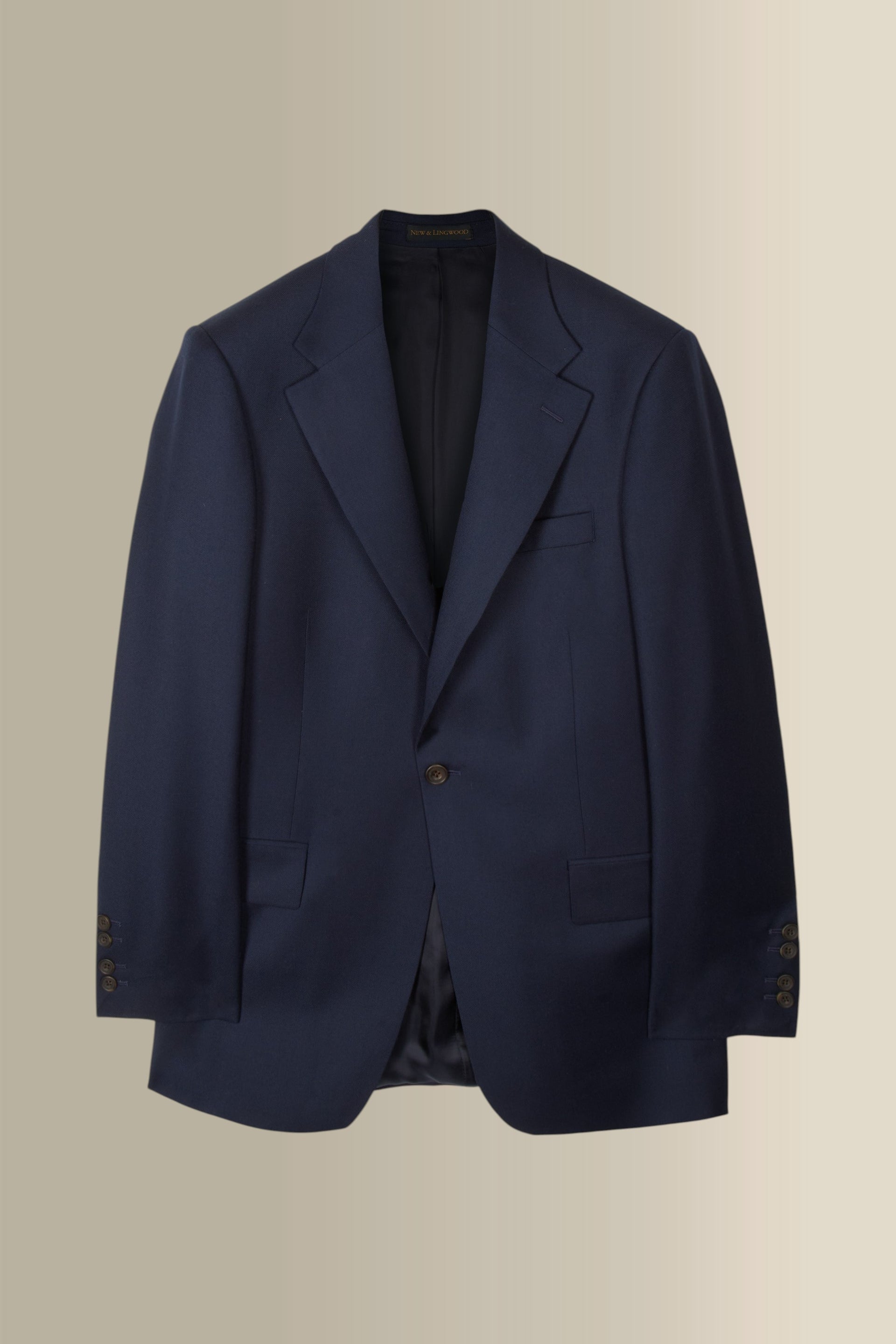 Navy Single Breasted House Cut Wool & Cashmere Blazer