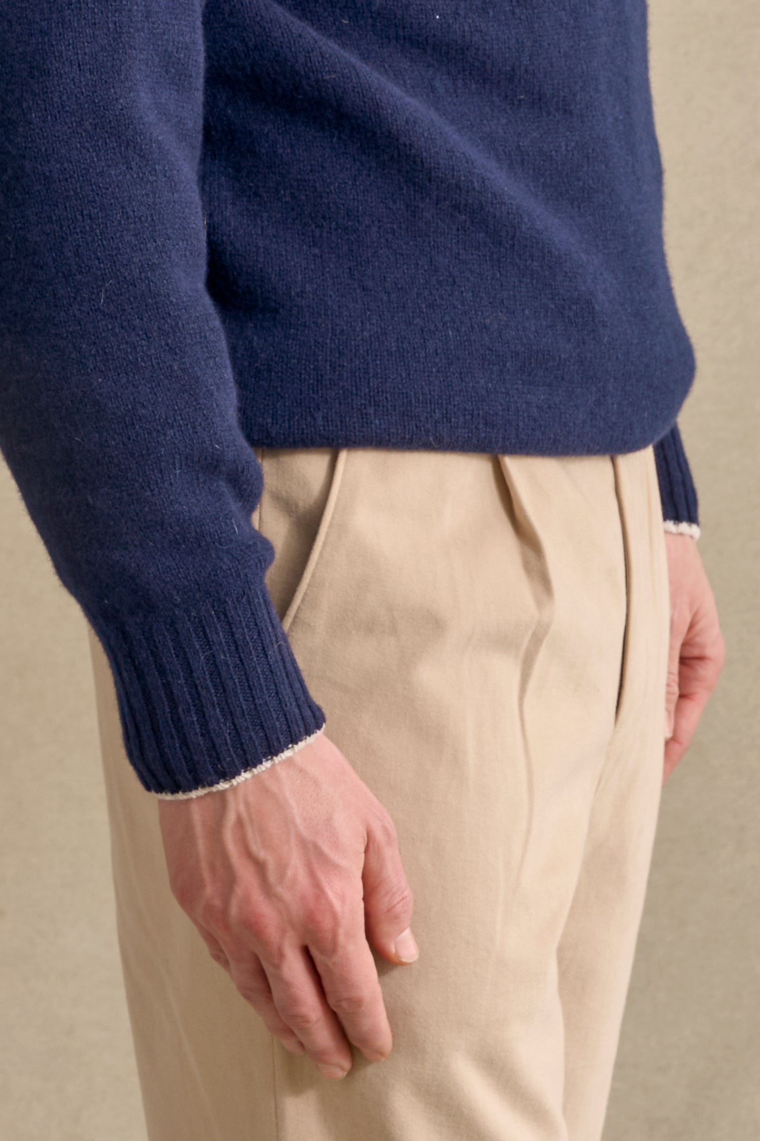 Navy Lambswool Crew Neck Jumper