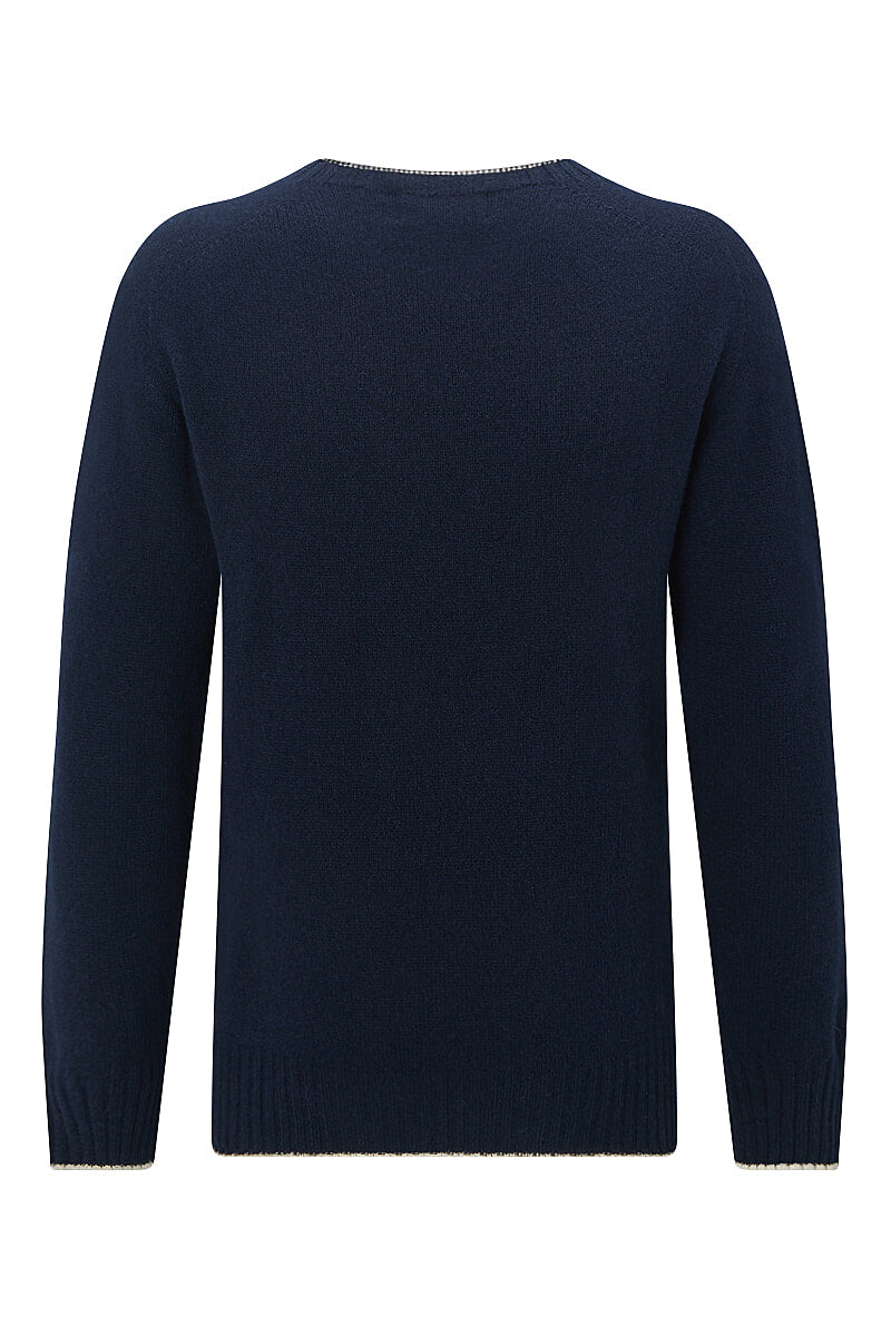 Navy Lambswool Crew Neck Jumper