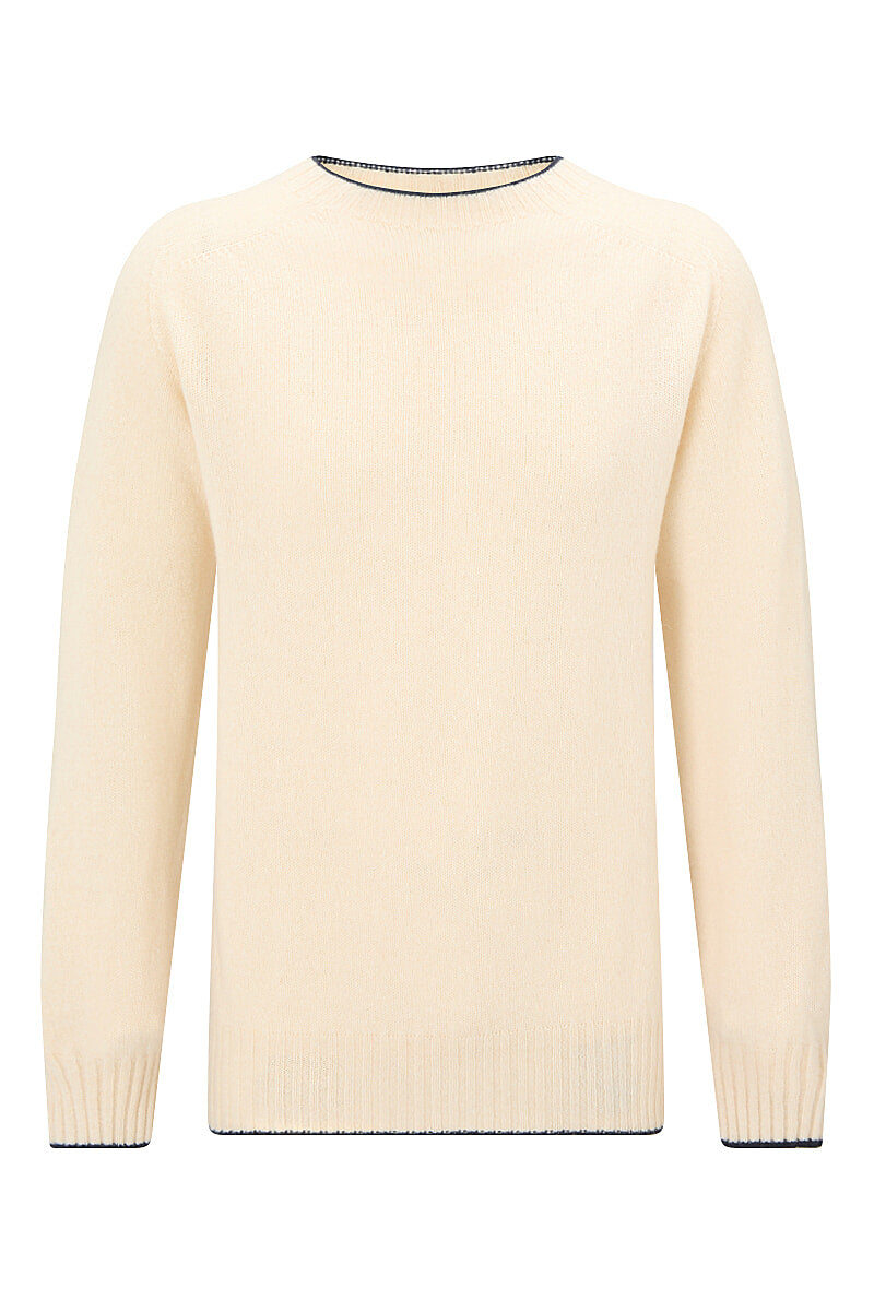 Cream Lambswool Crew Neck Jumper