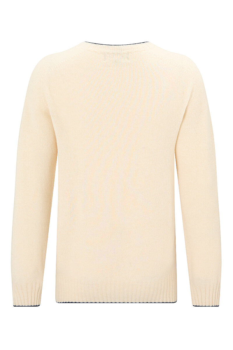 Cream Lambswool Crew Neck Jumper