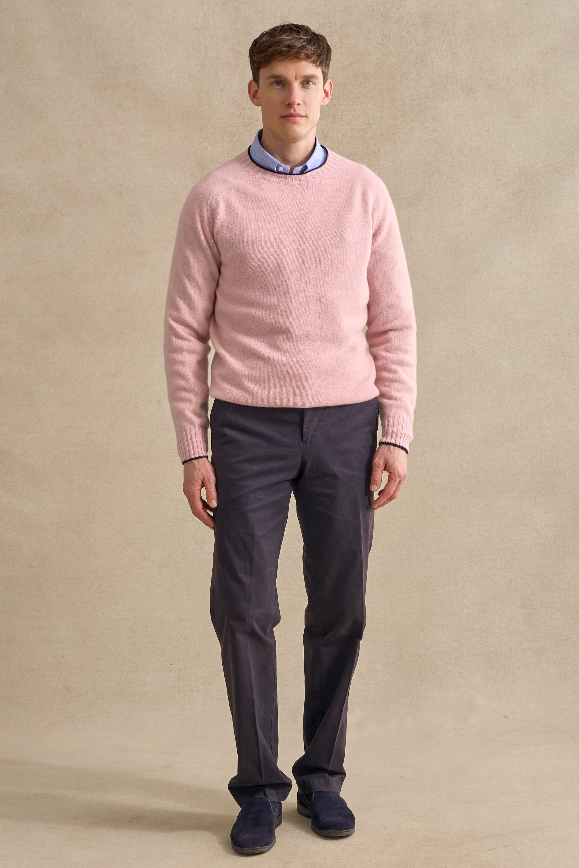 Pink Lambswool Crew Neck Jumper