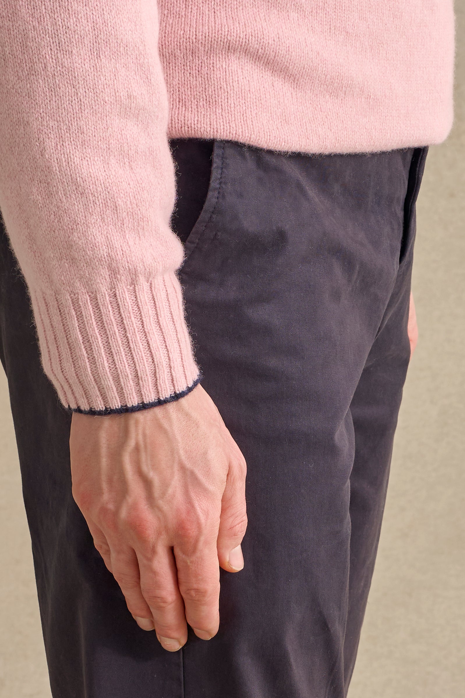 Pink Lambswool Crew Neck Jumper