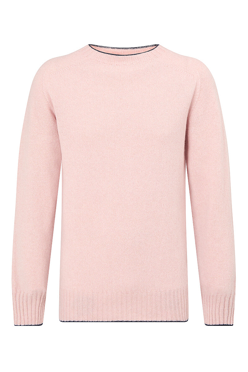 Pink Lambswool Crew Neck Jumper