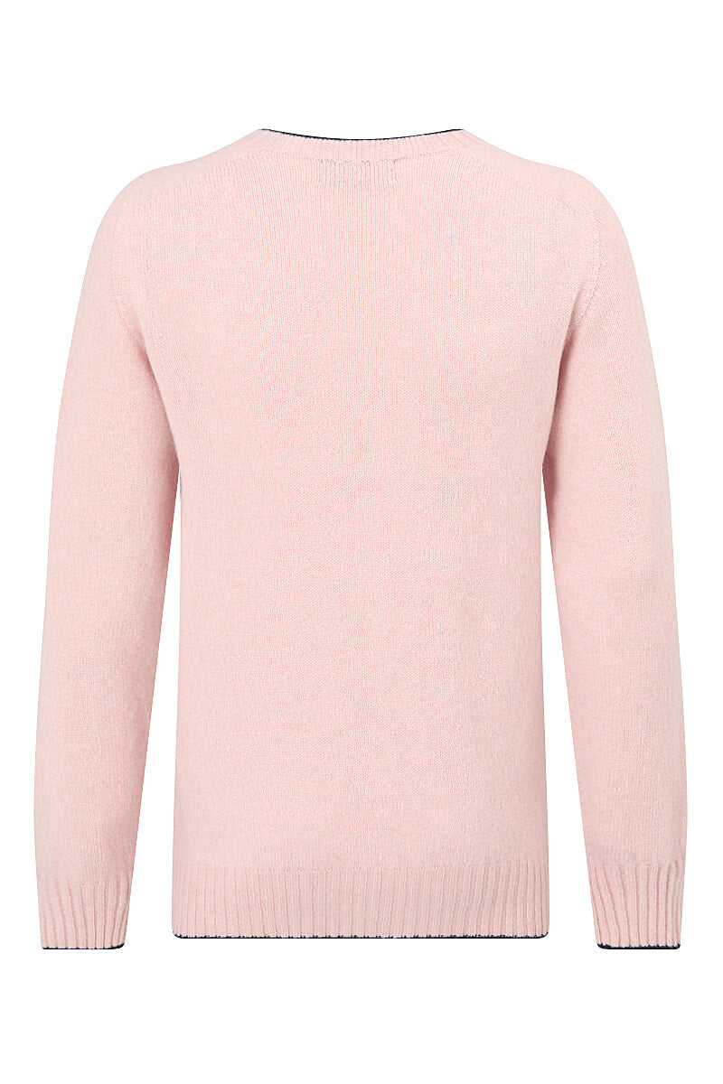 Pink Lambswool Crew Neck Jumper