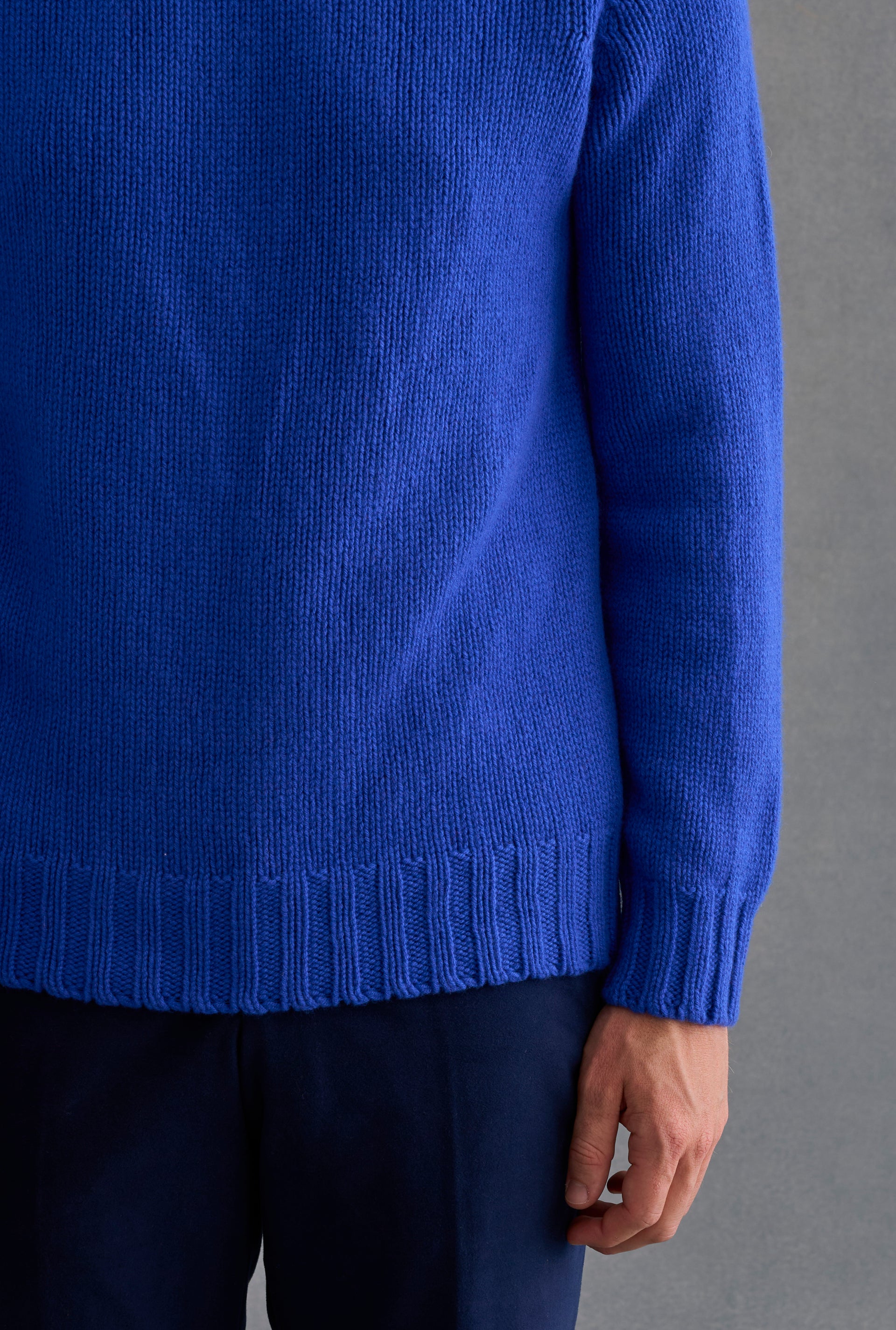 Cobalt Lambswool Roll Neck Jumper