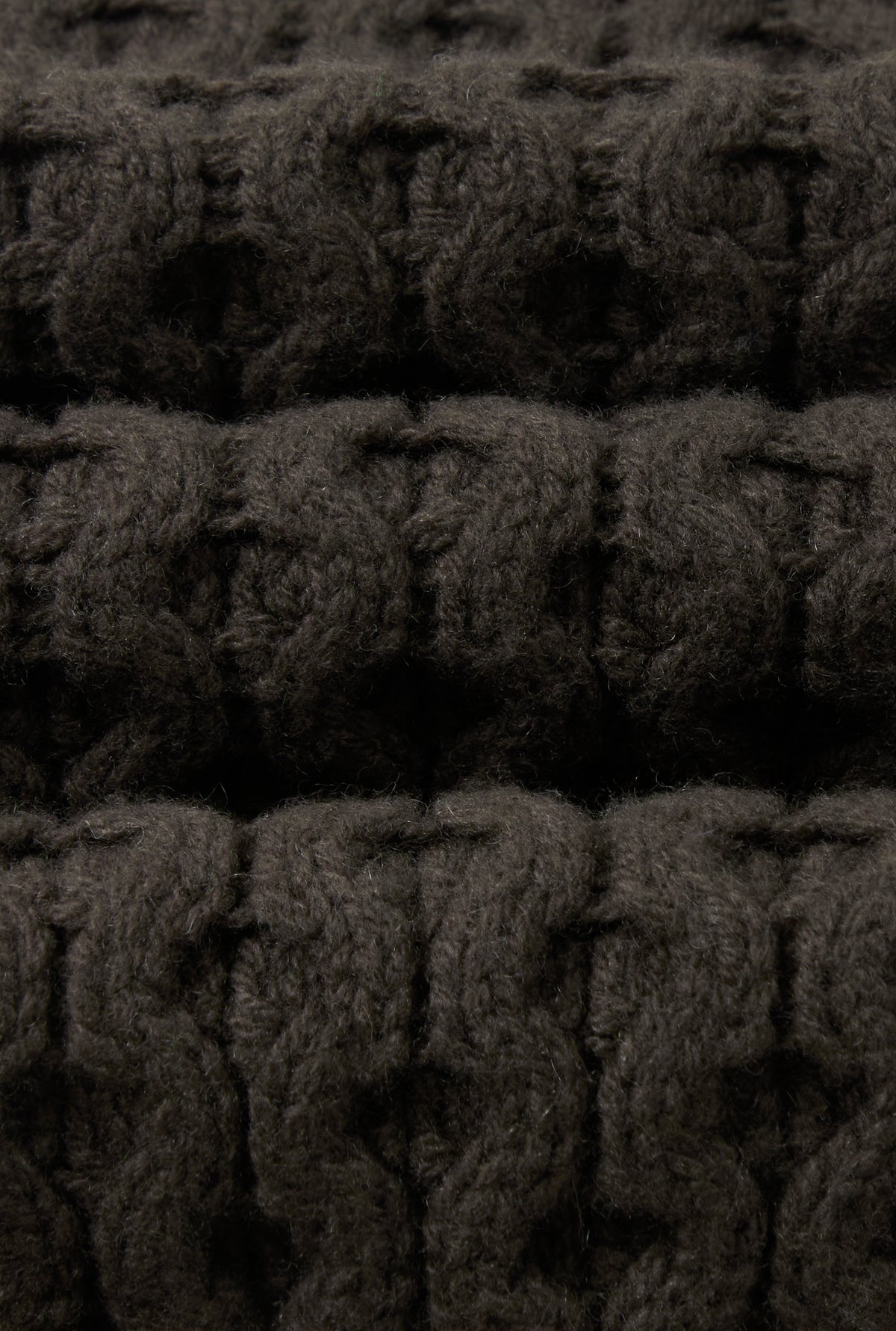 Brown Aran Cable Knit Wool & Cashmere Crew Neck Jumper