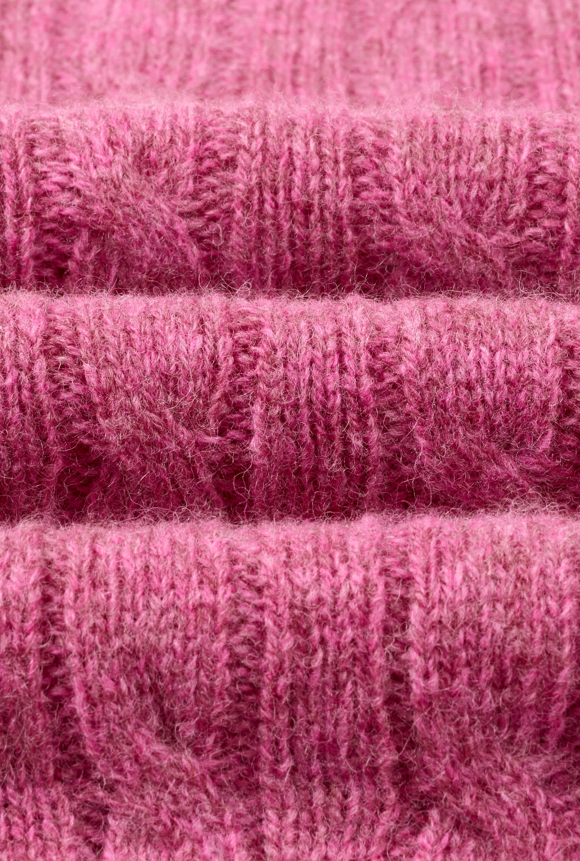 Pink Lambswool Cable Knit Crew Neck Jumper