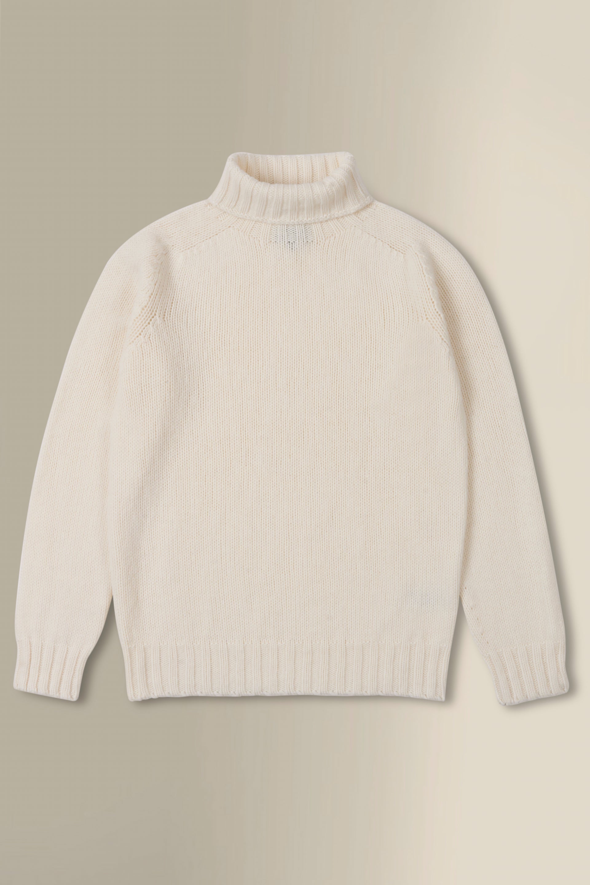 Cream Lambswool Roll Neck Jumper