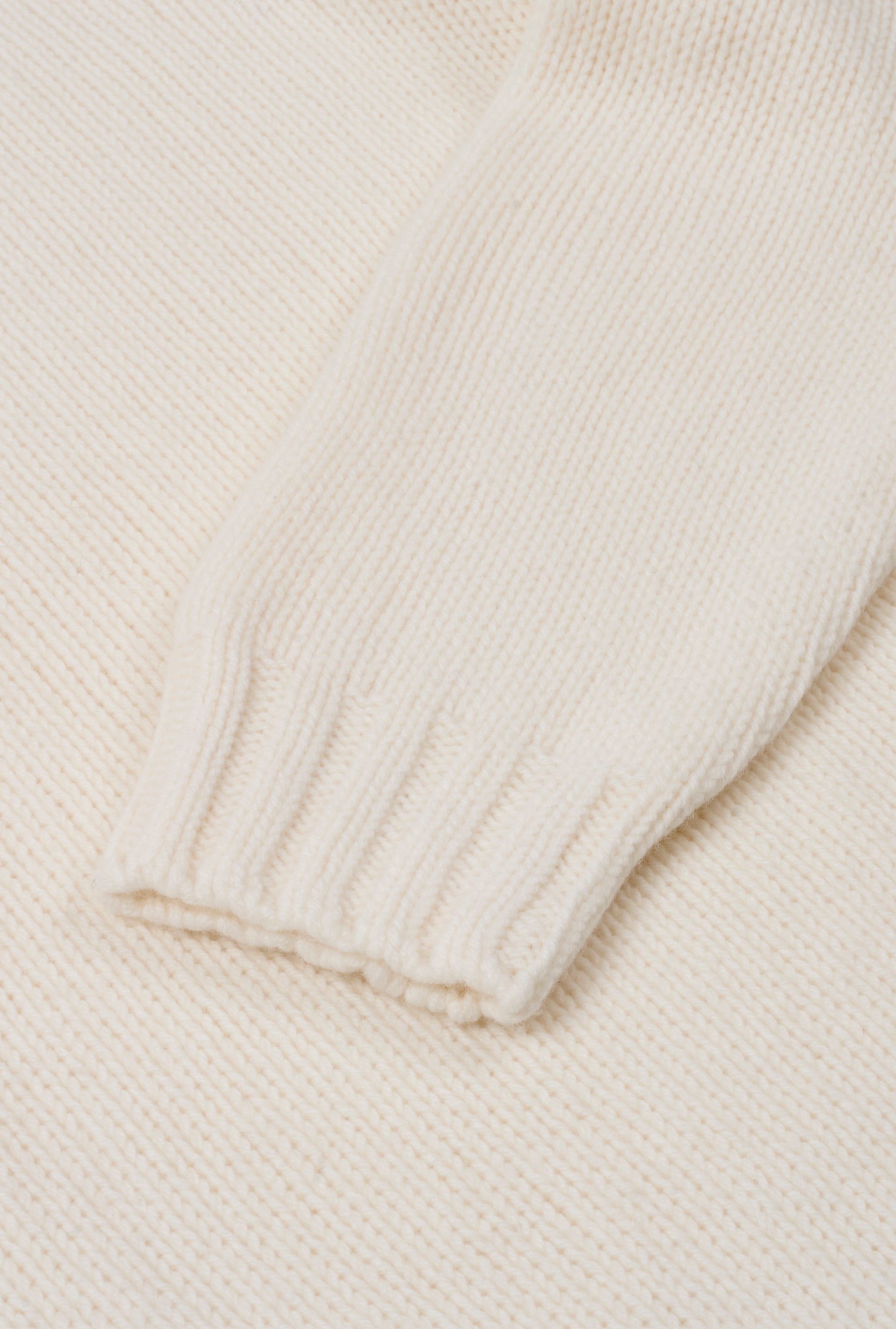 Cream Lambswool Roll Neck Jumper