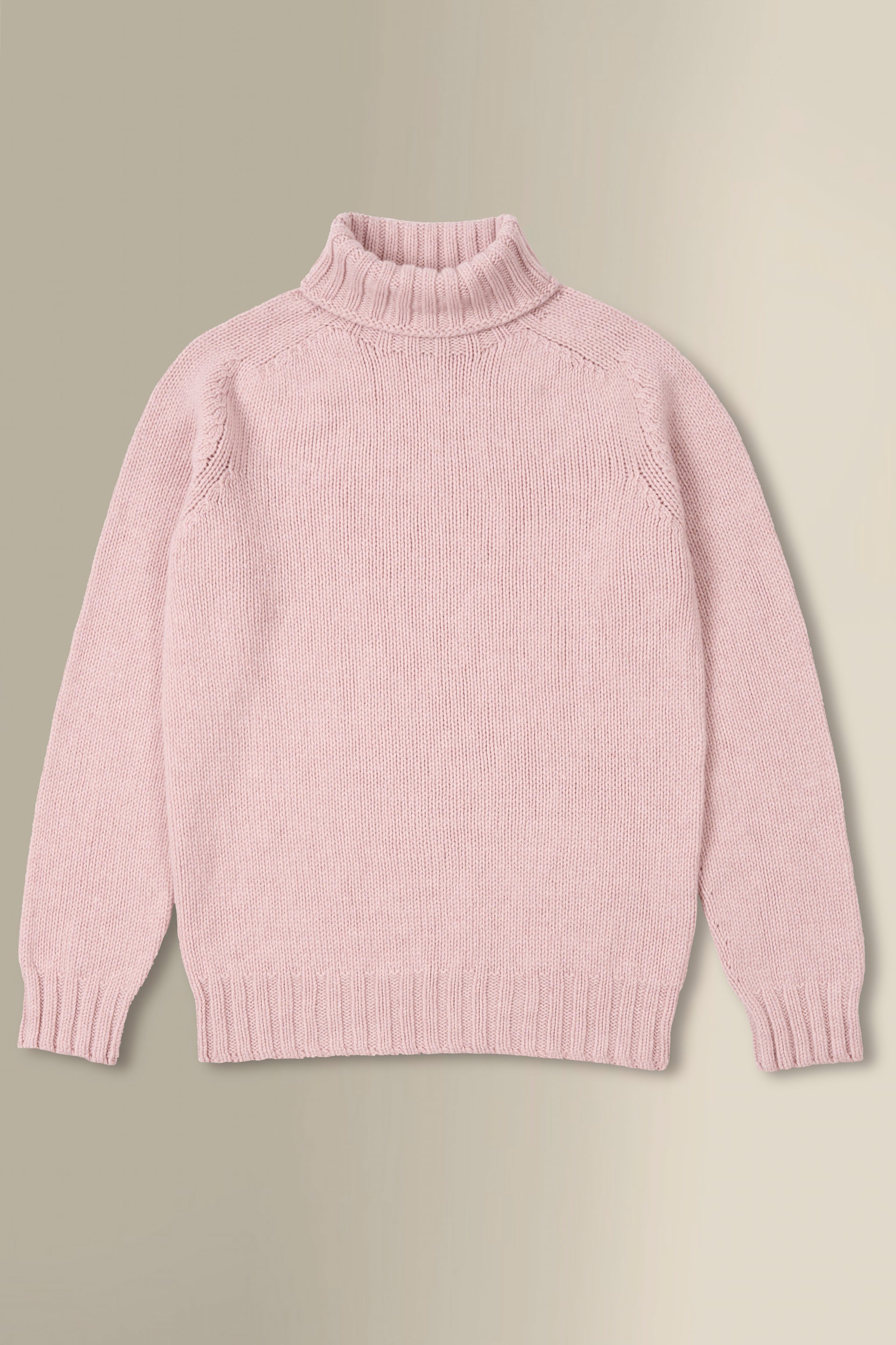 Pink Lambswool Roll Neck Jumper