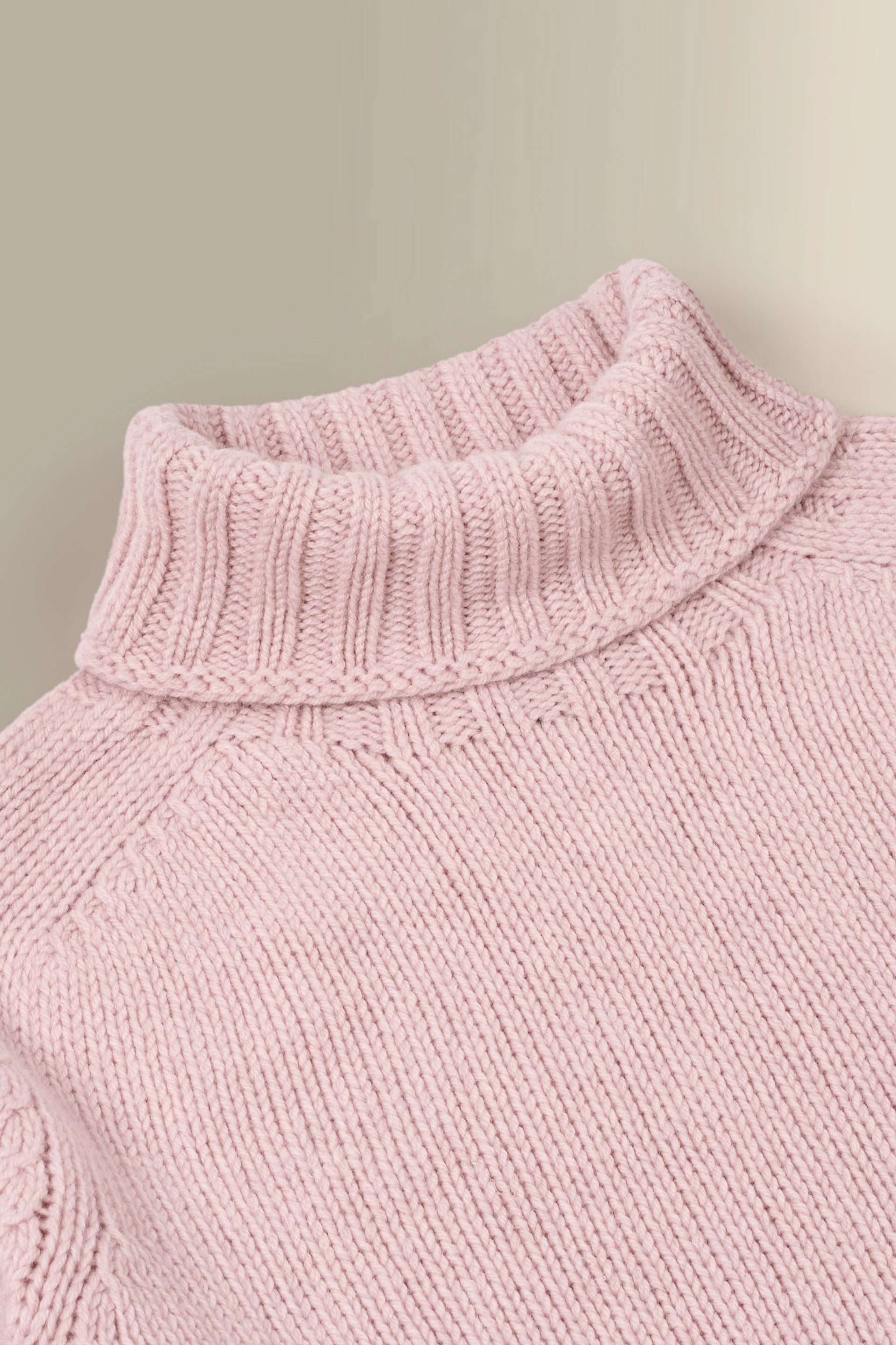 Pink Lambswool Roll Neck Jumper