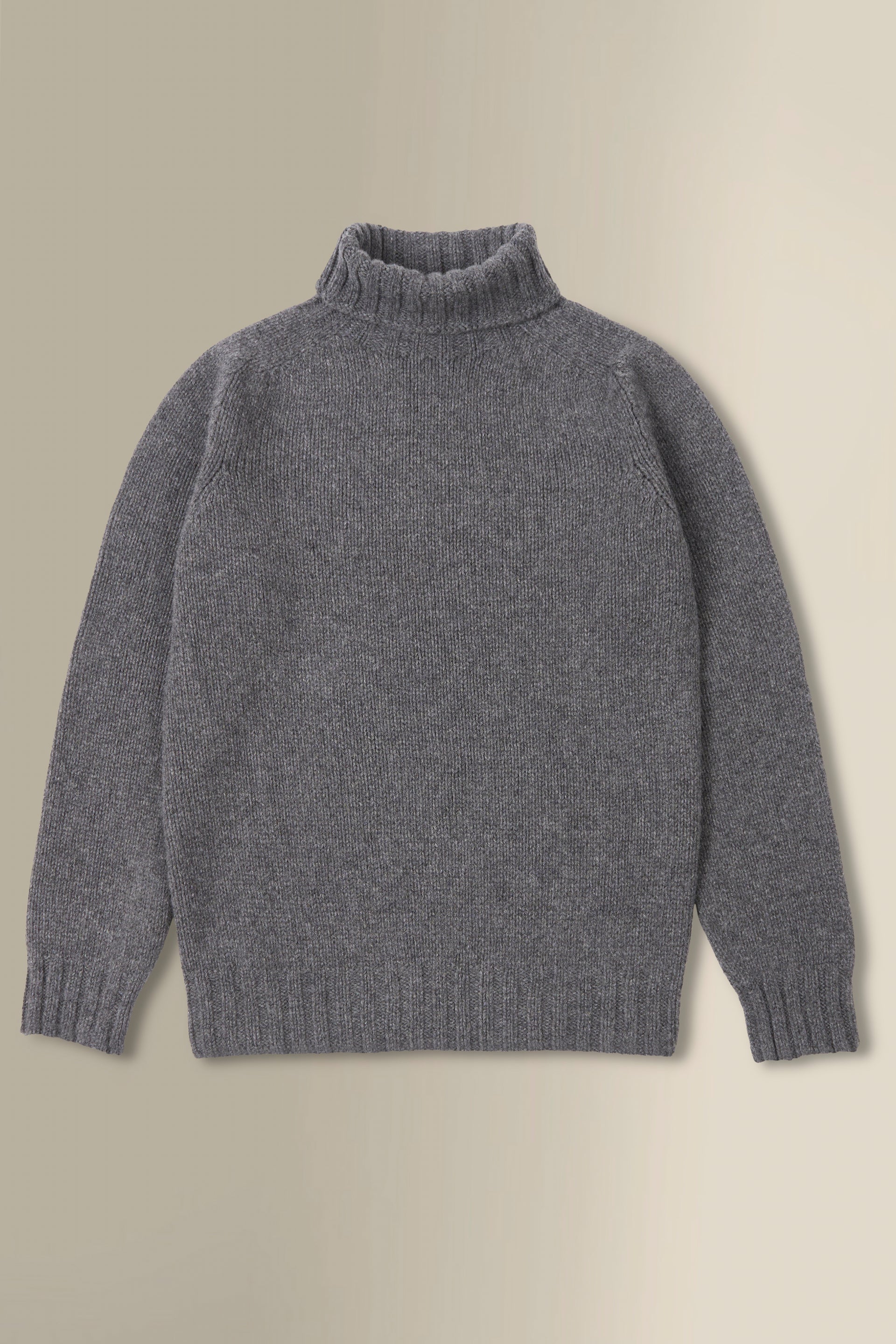 Grey Lambswool Roll Neck Jumper