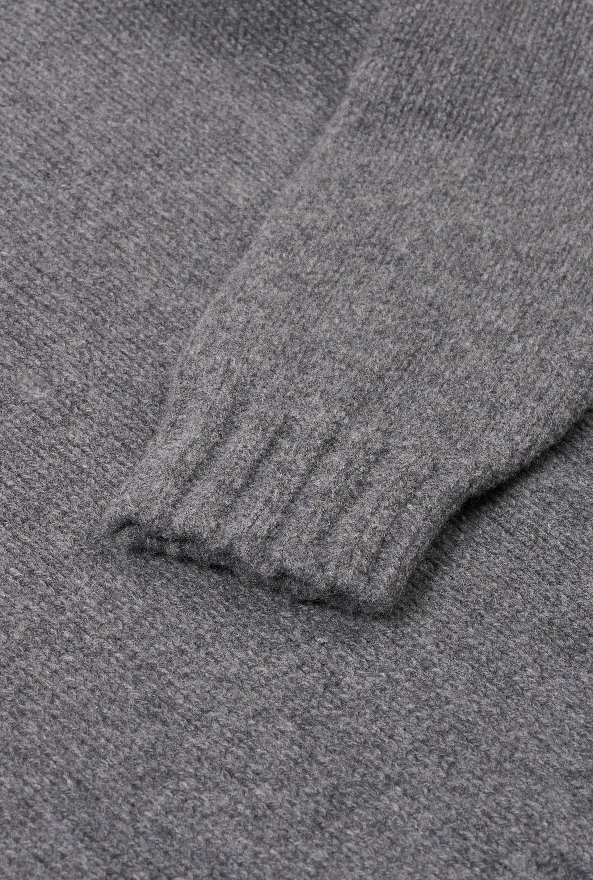 Grey Lambswool Roll Neck Jumper