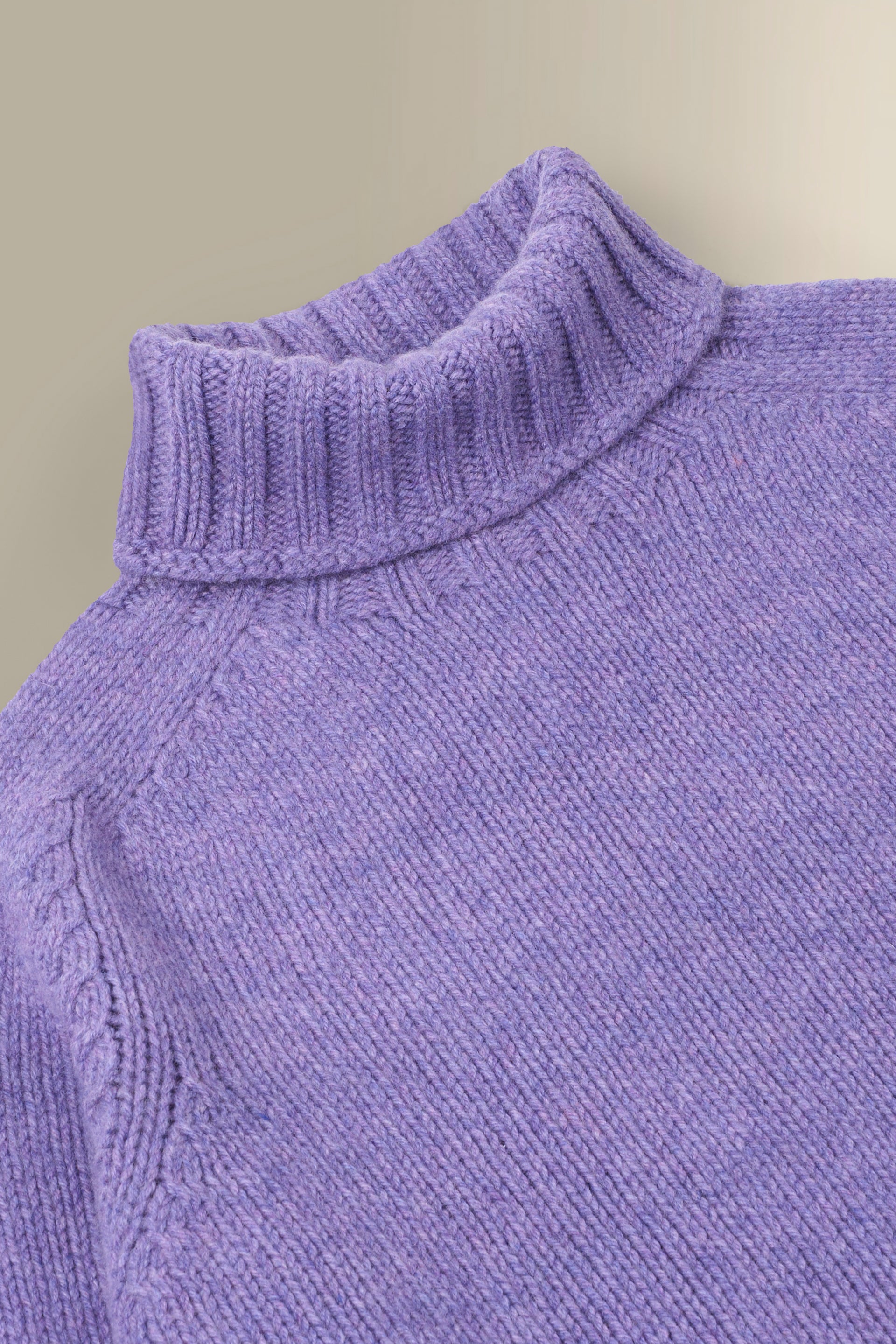 Purple Lambswool Roll Neck Jumper