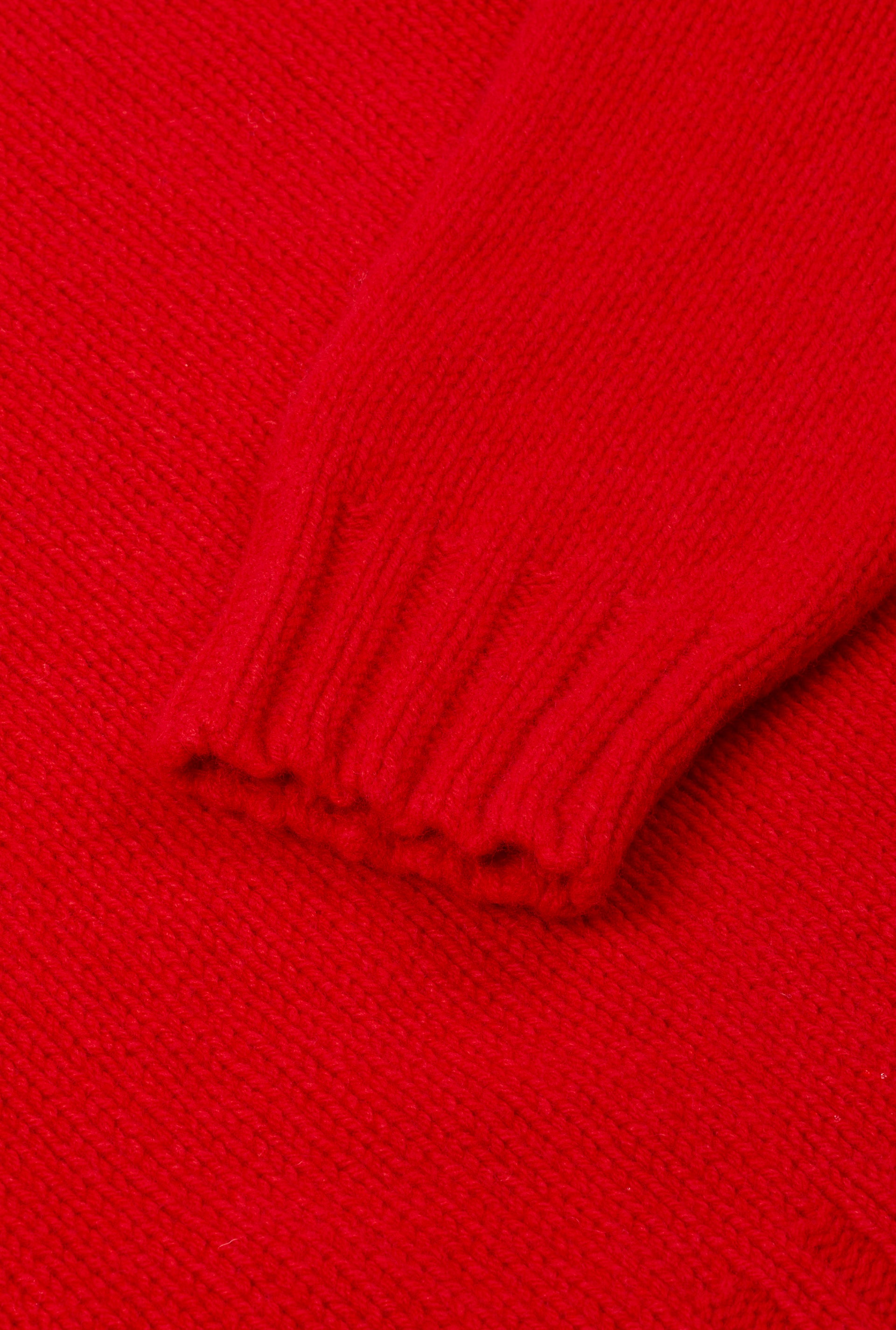 Red Lambswool Roll Neck Jumper