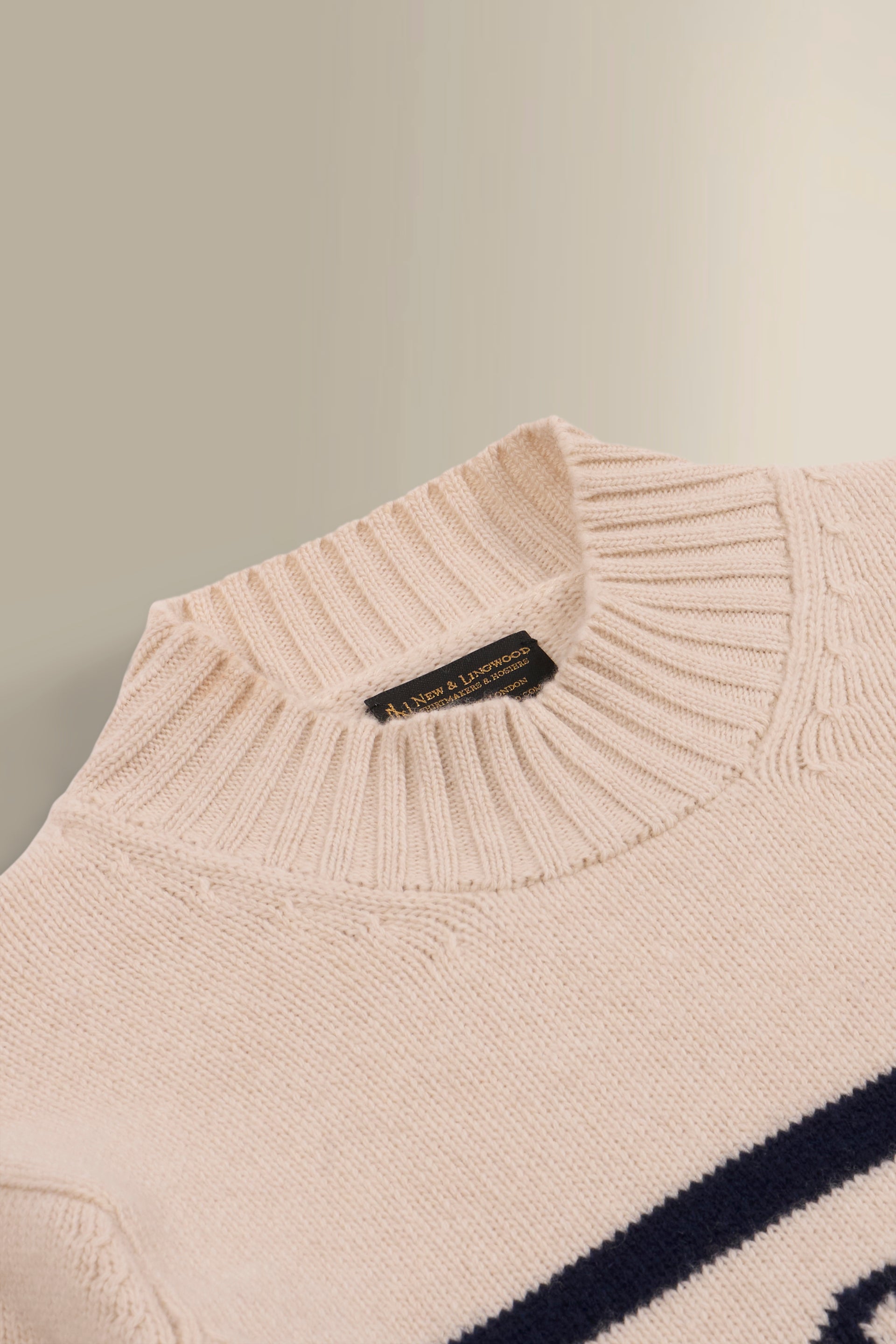 Cream Anniversary Crew Neck Wool Jumper