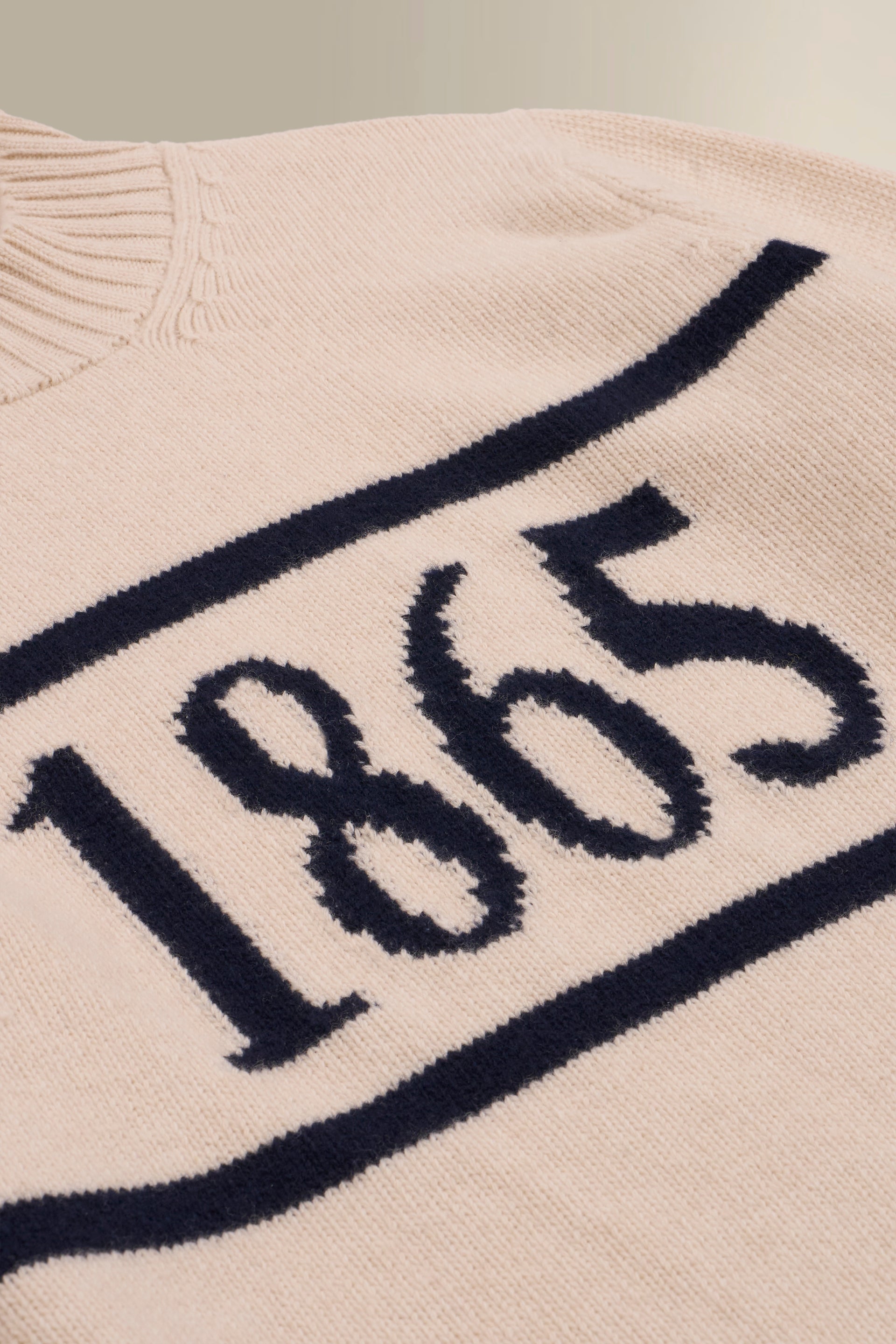 Cream Anniversary Crew Neck Wool Jumper