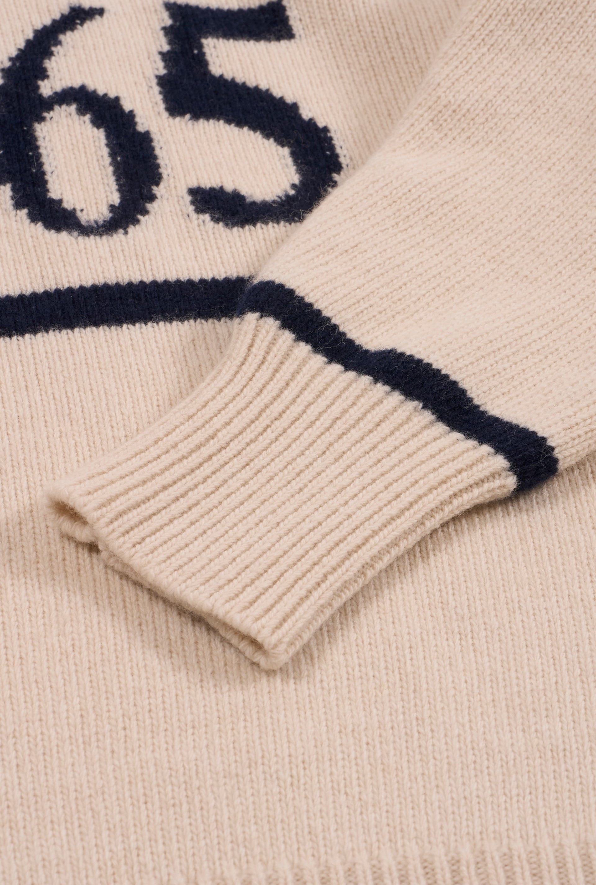 Cream Anniversary Crew Neck Wool Jumper