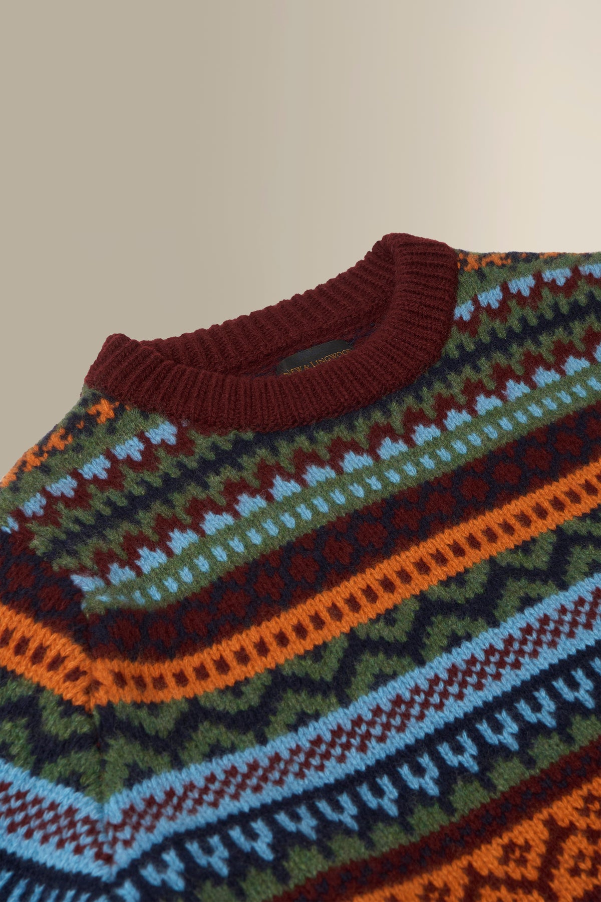 Burgundy & Green Fair Isle Jumper