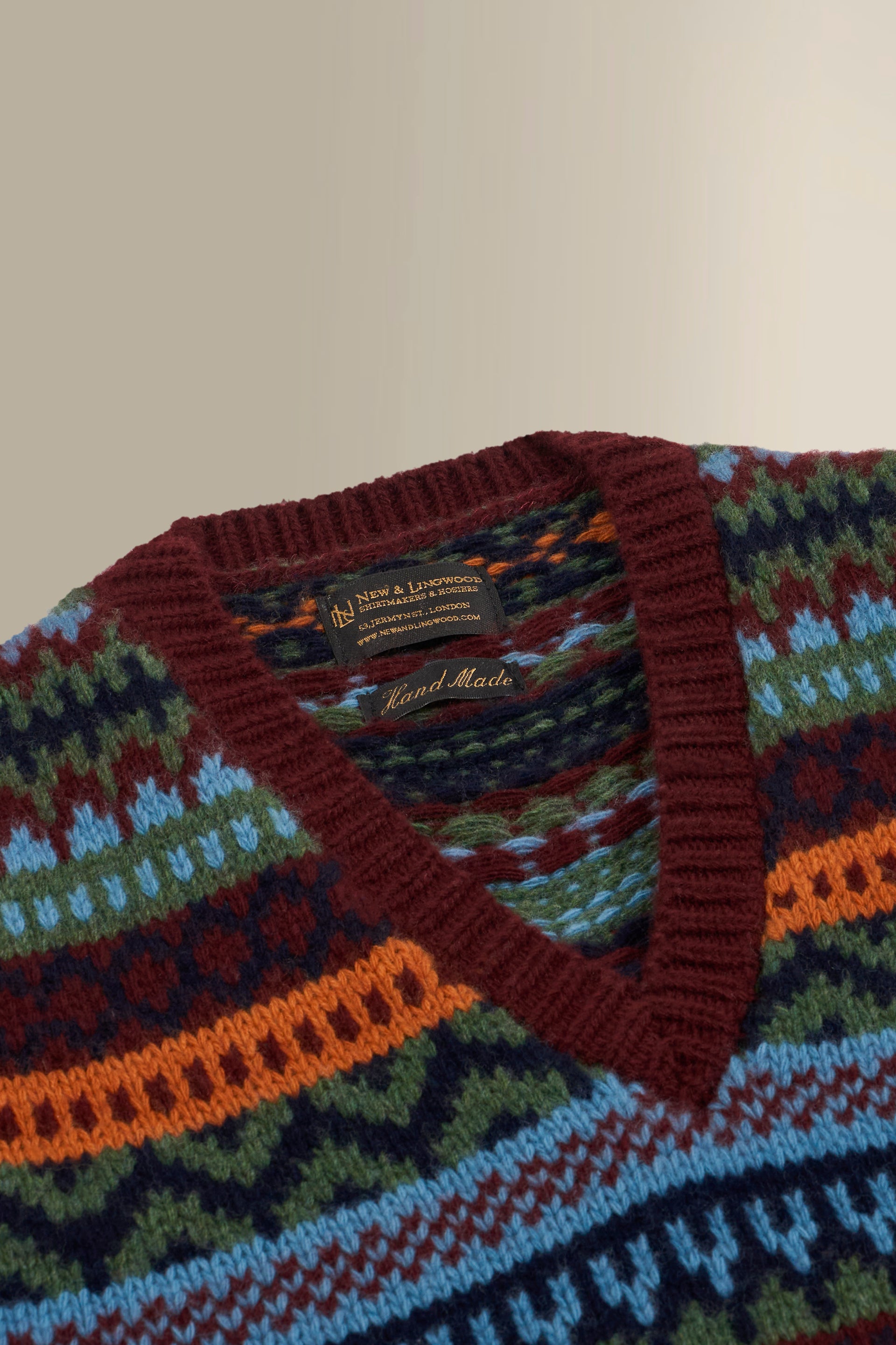 Green & Burgundy Fair Isle Slipover