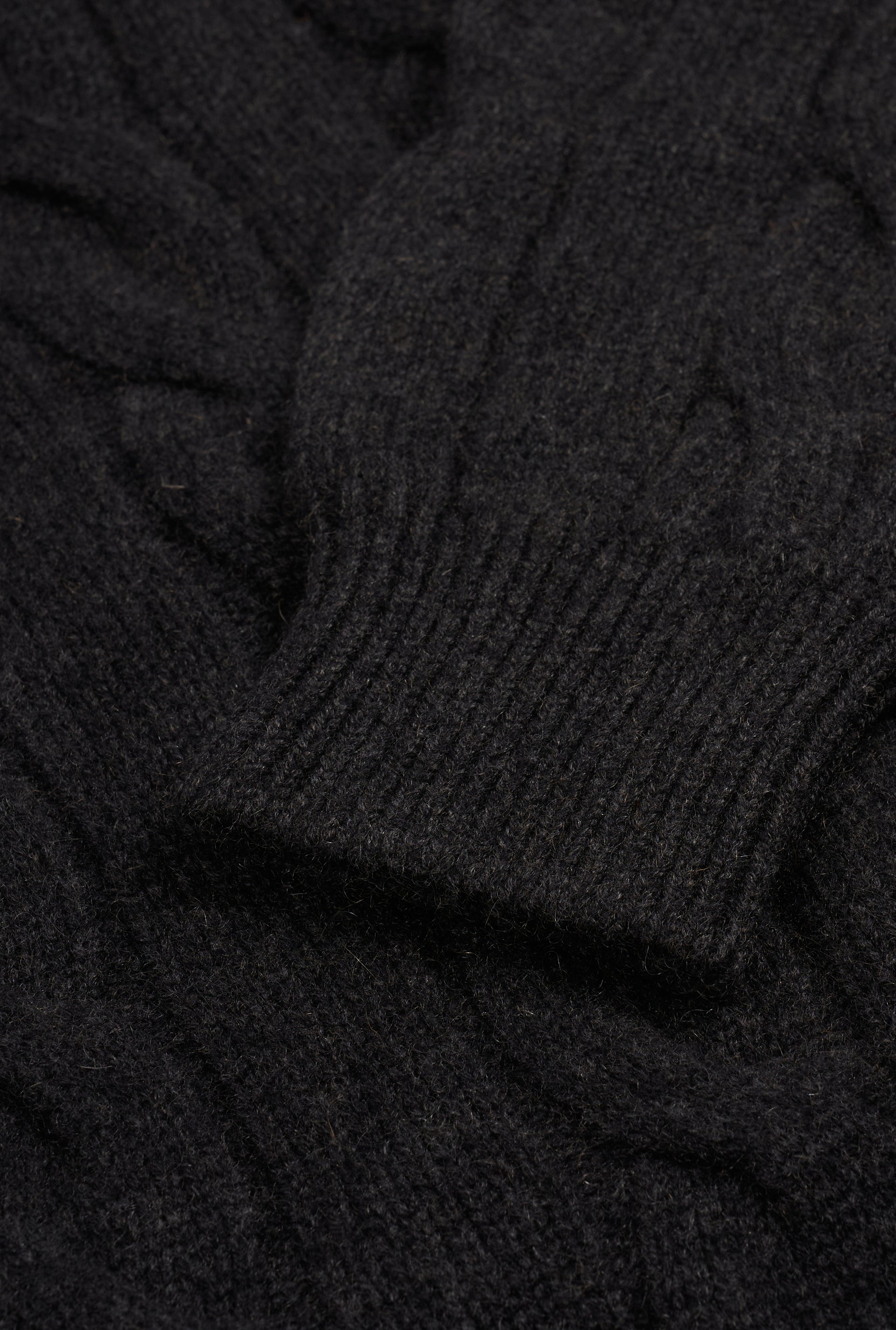 Dark Grey Cable Knit Two Way Zip Cashmere Cardigan
