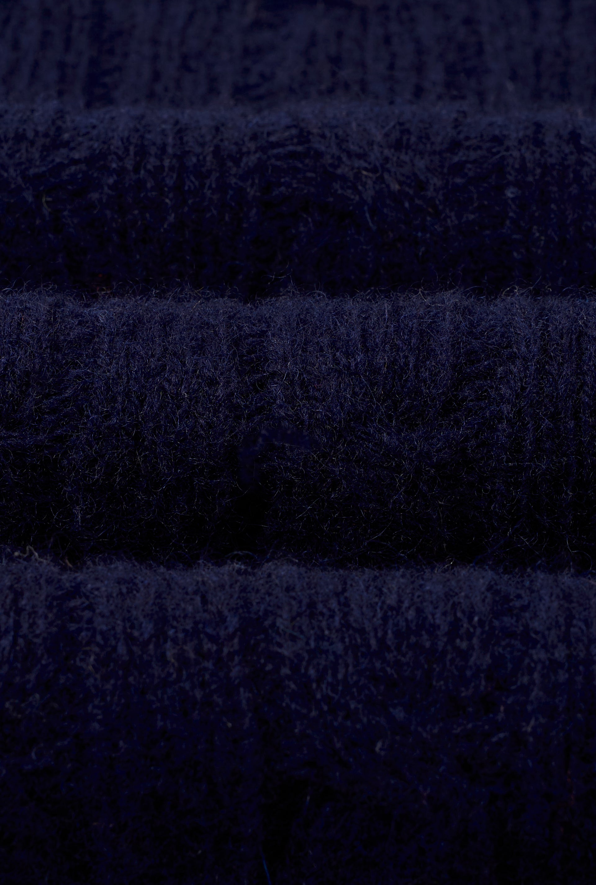 Navy Lambswool Cable Knit Crew Neck Jumper