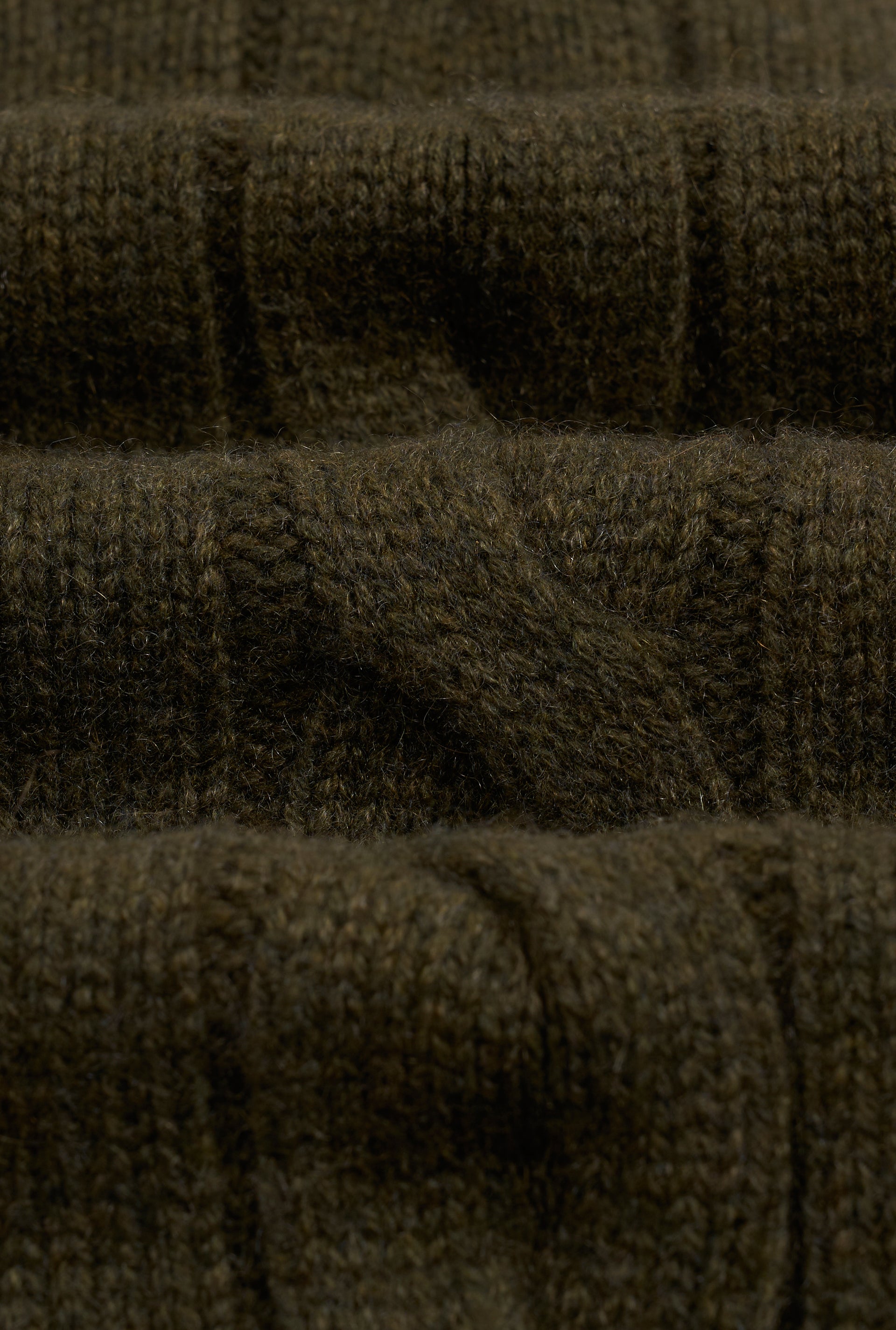 Green Cable Knit Two Way Zip Cashmere Cardigan