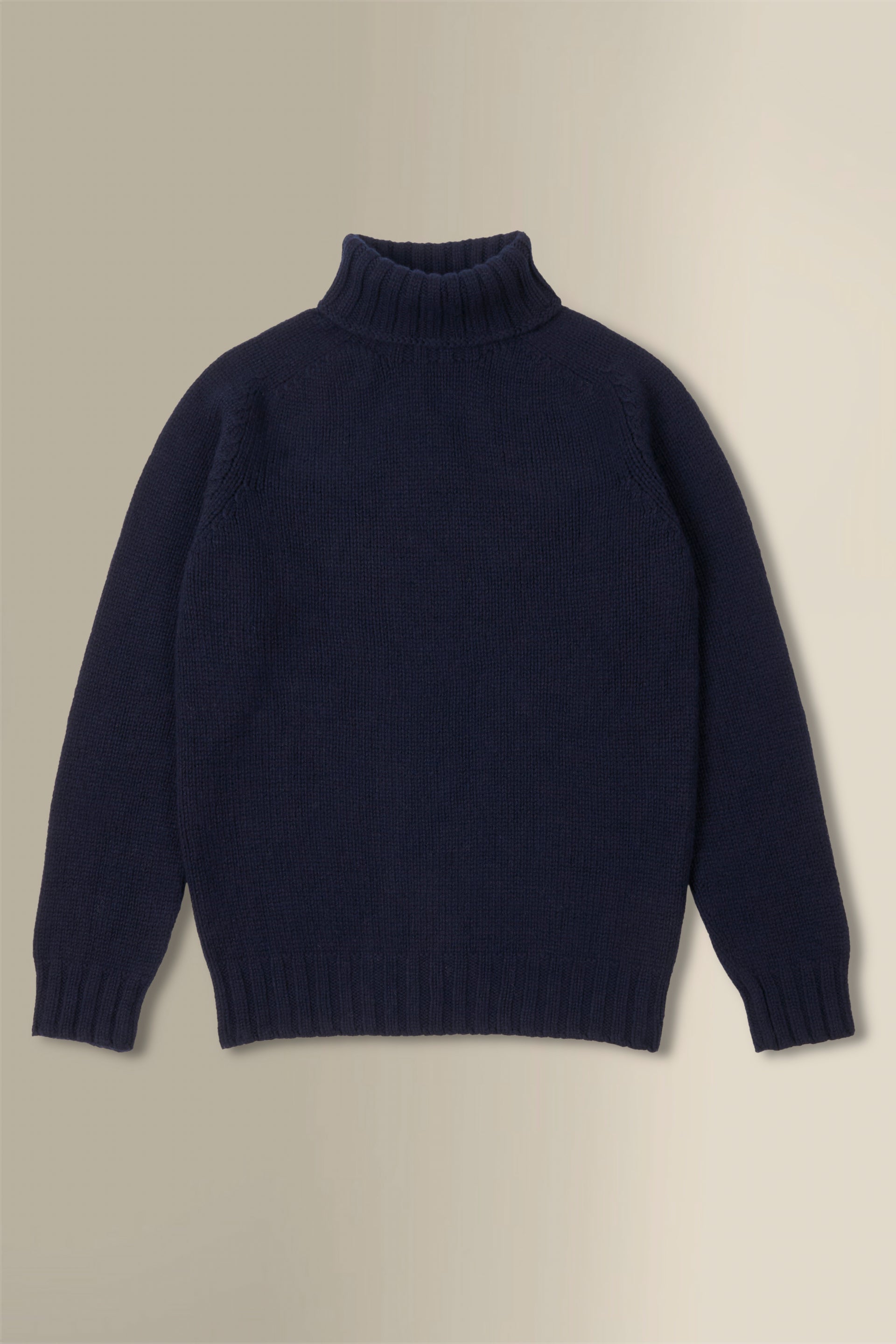 Navy Lambswool Roll Neck Jumper