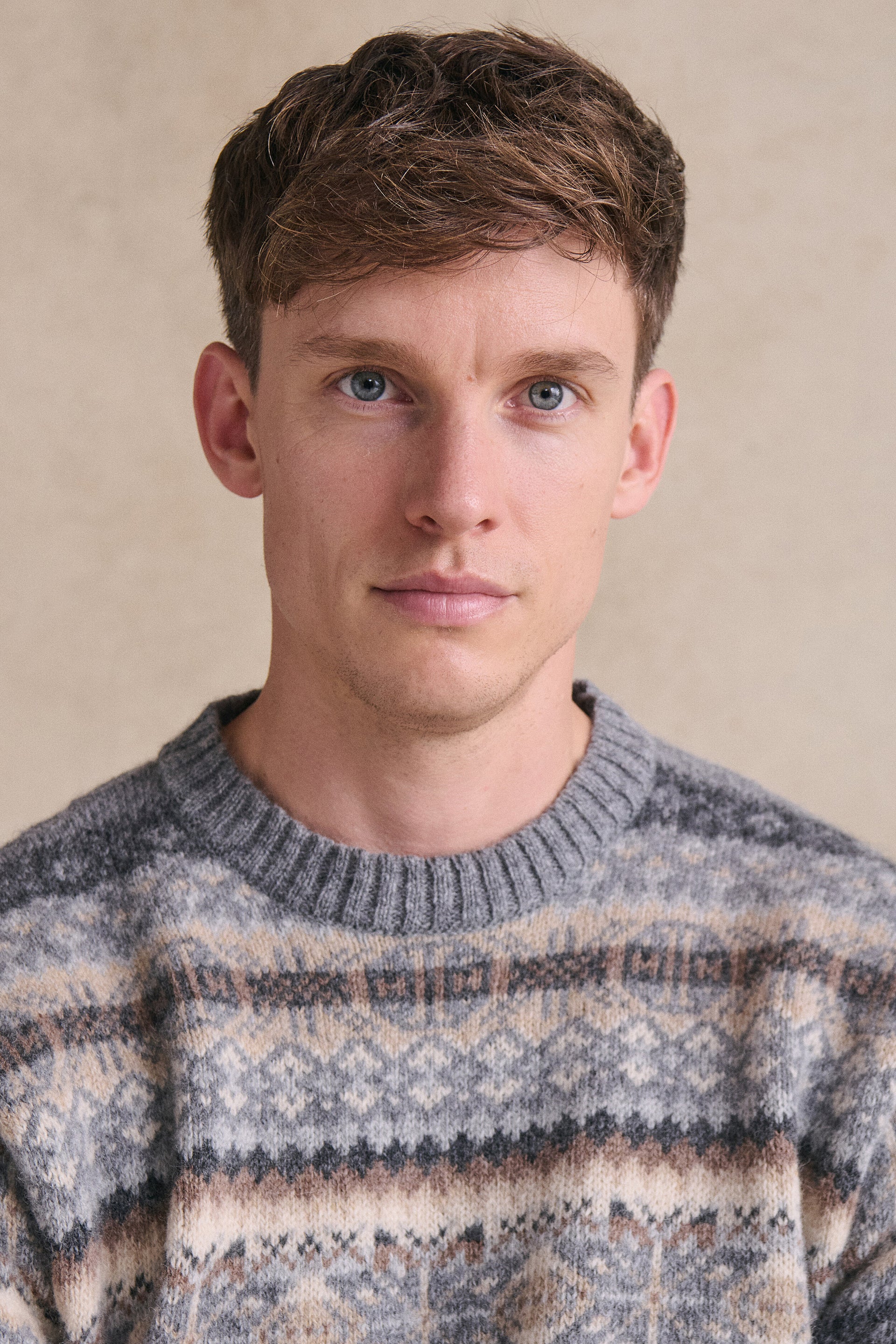 Blue & Grey Fair Isle Crew Neck Jumper