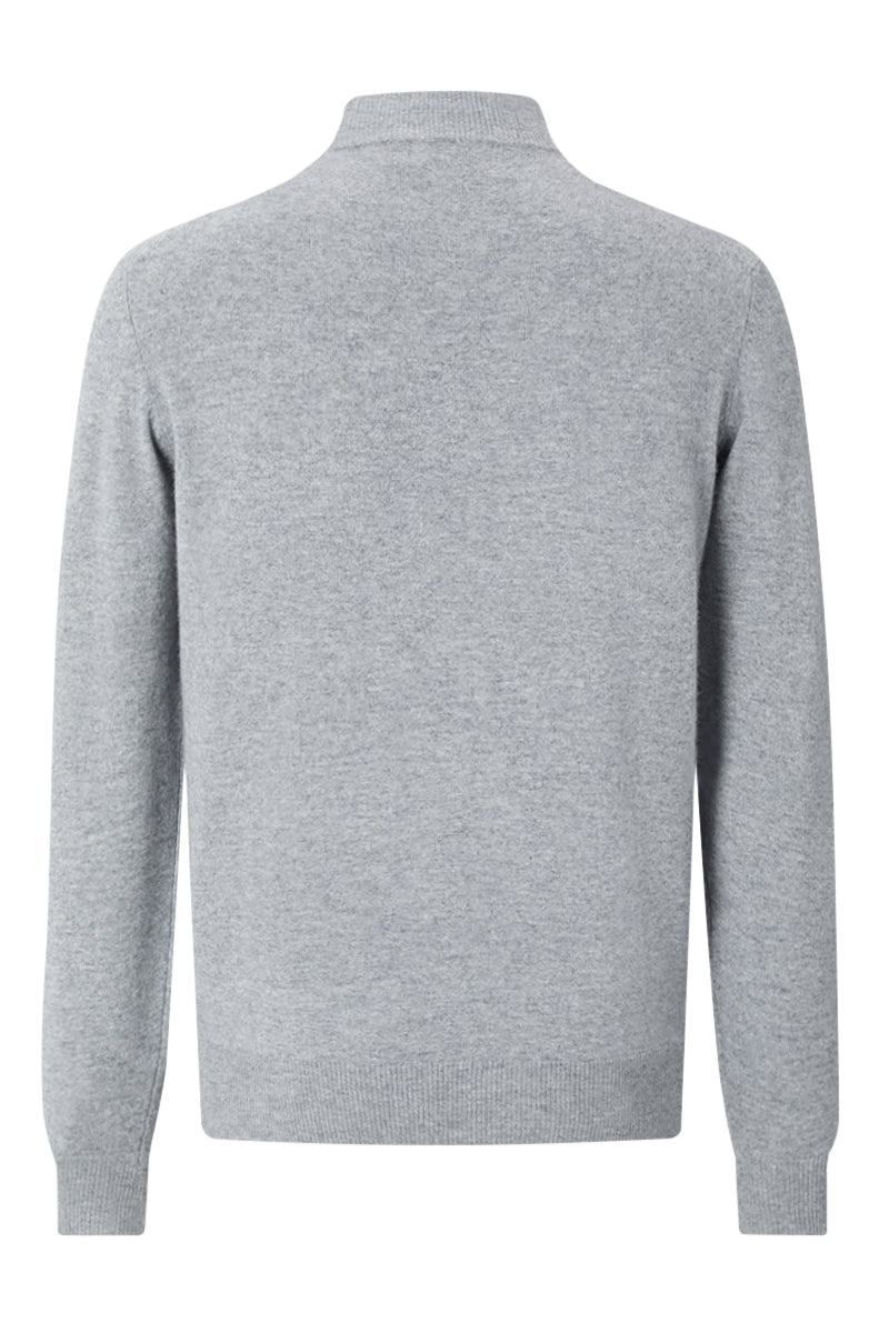 Light Grey Cashmere Quarter Zip Jumper