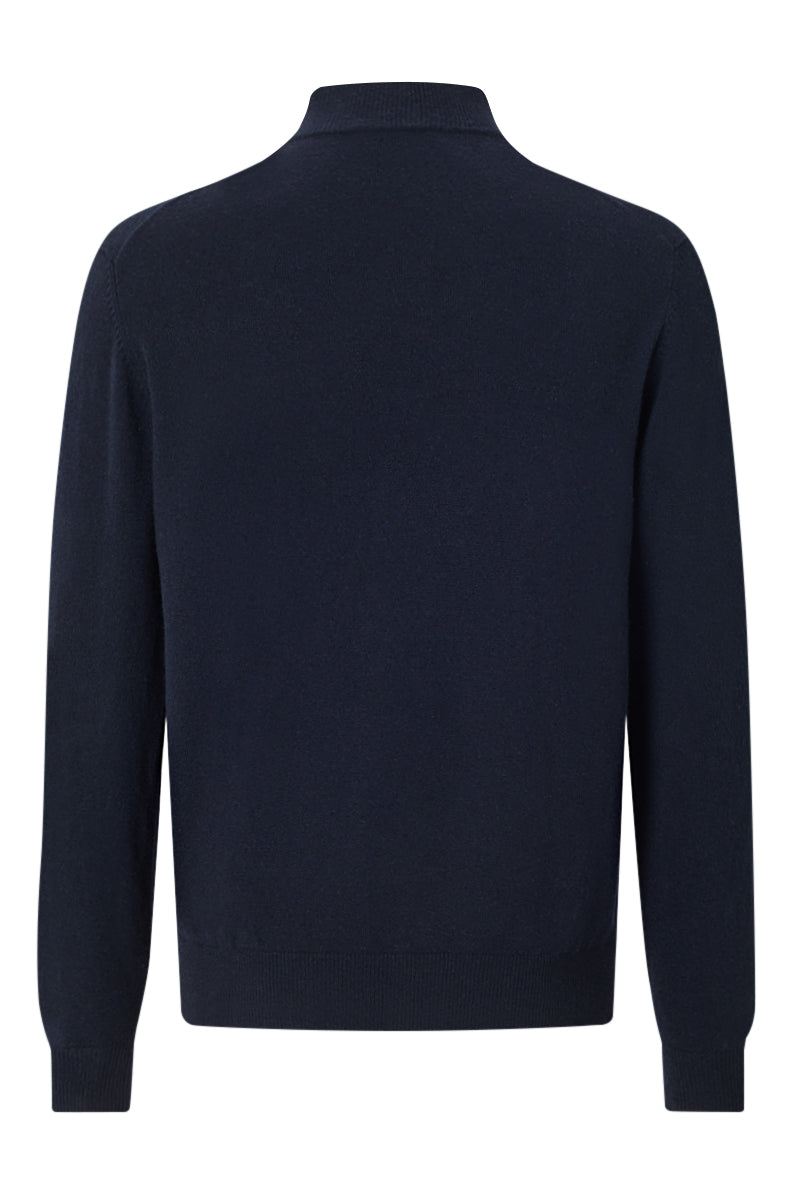 Navy Cashmere Quarter Zip Jumper