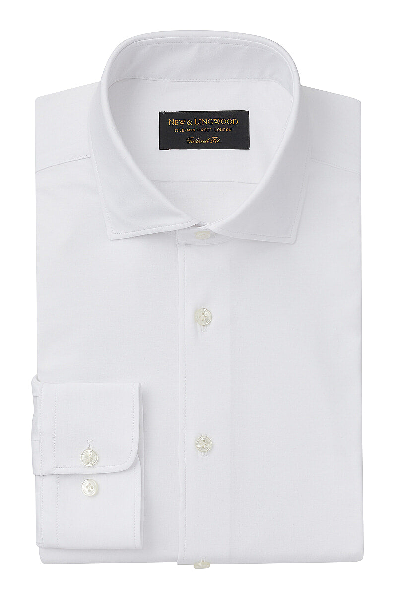 Ivory Cutaway Collar Tailored Fit Stretch Shirt
