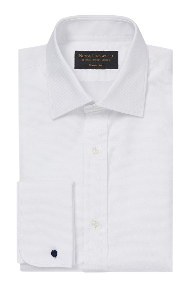 White Marcella Classic Fit Double Cuff Evening Shirt