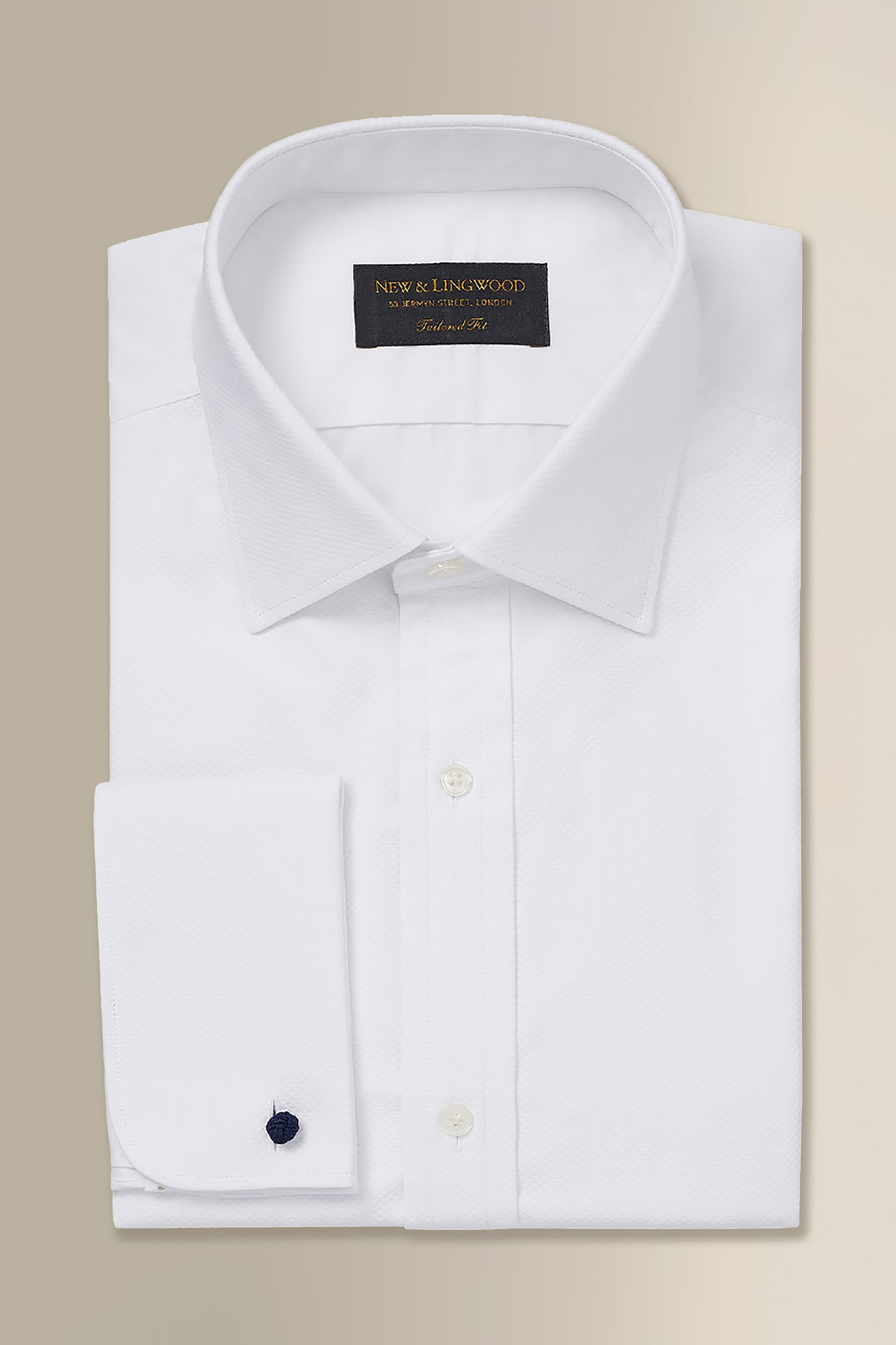 New & Lingwood White Tailored Fit Double Cuff Marcella Evening Shirt New & Lingwood White Tailored Fit Double Cuff Marcella Evening Shirt