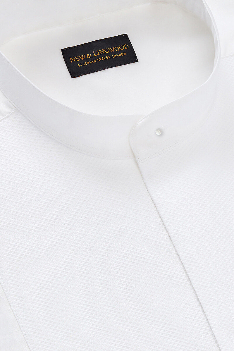 White Curzon Standard Fit Neckband Shirt