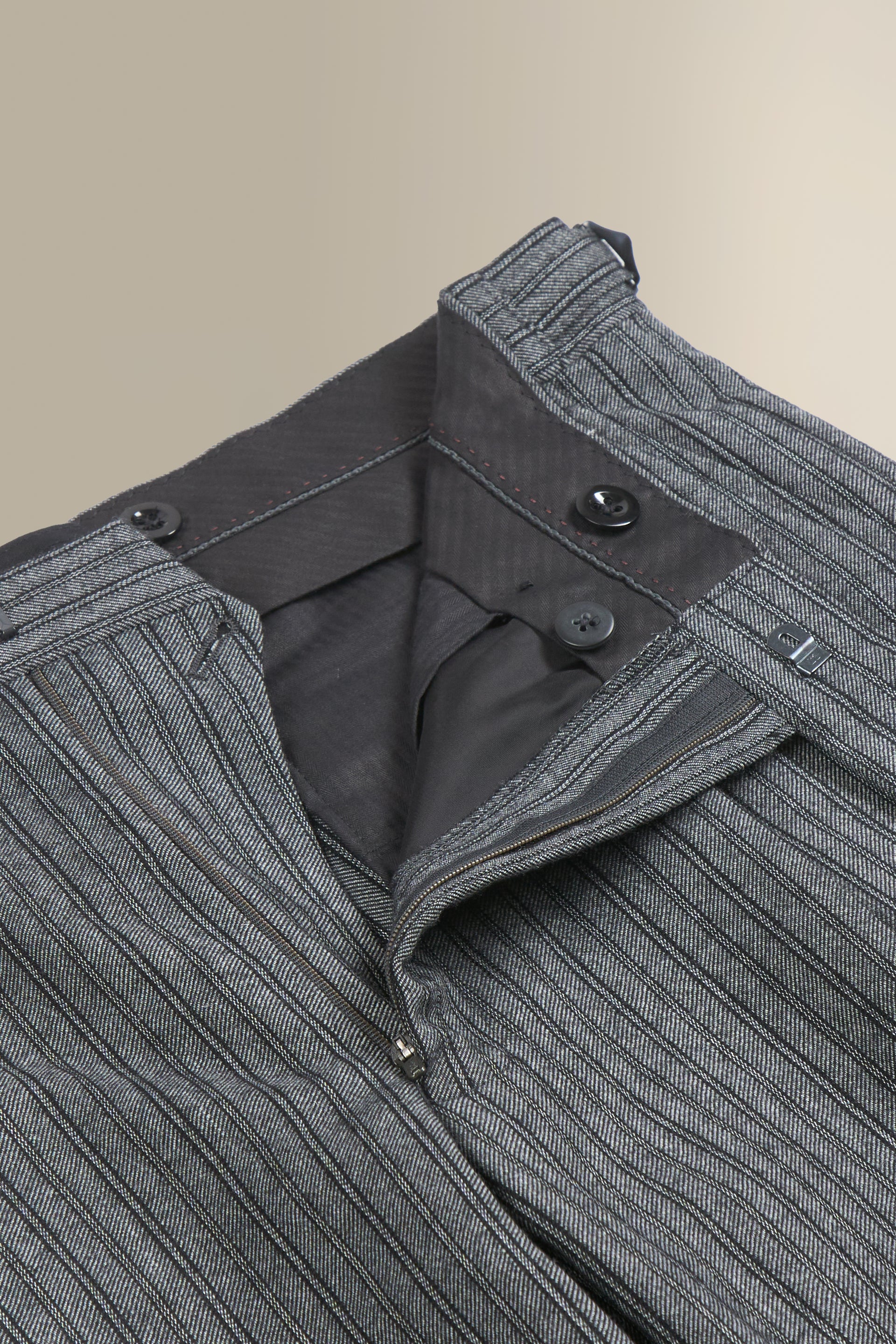 Black & Grey Stripe Single Pleat Morning Trousers