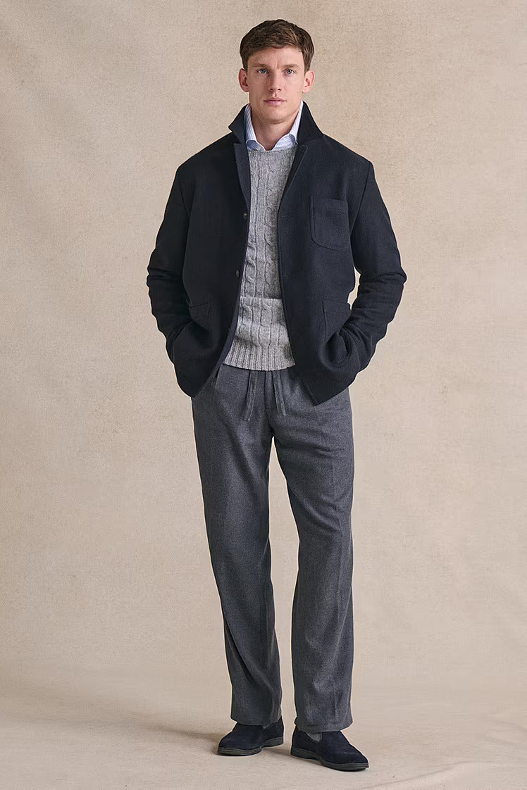Navy Cashmere Carpenter Jacket