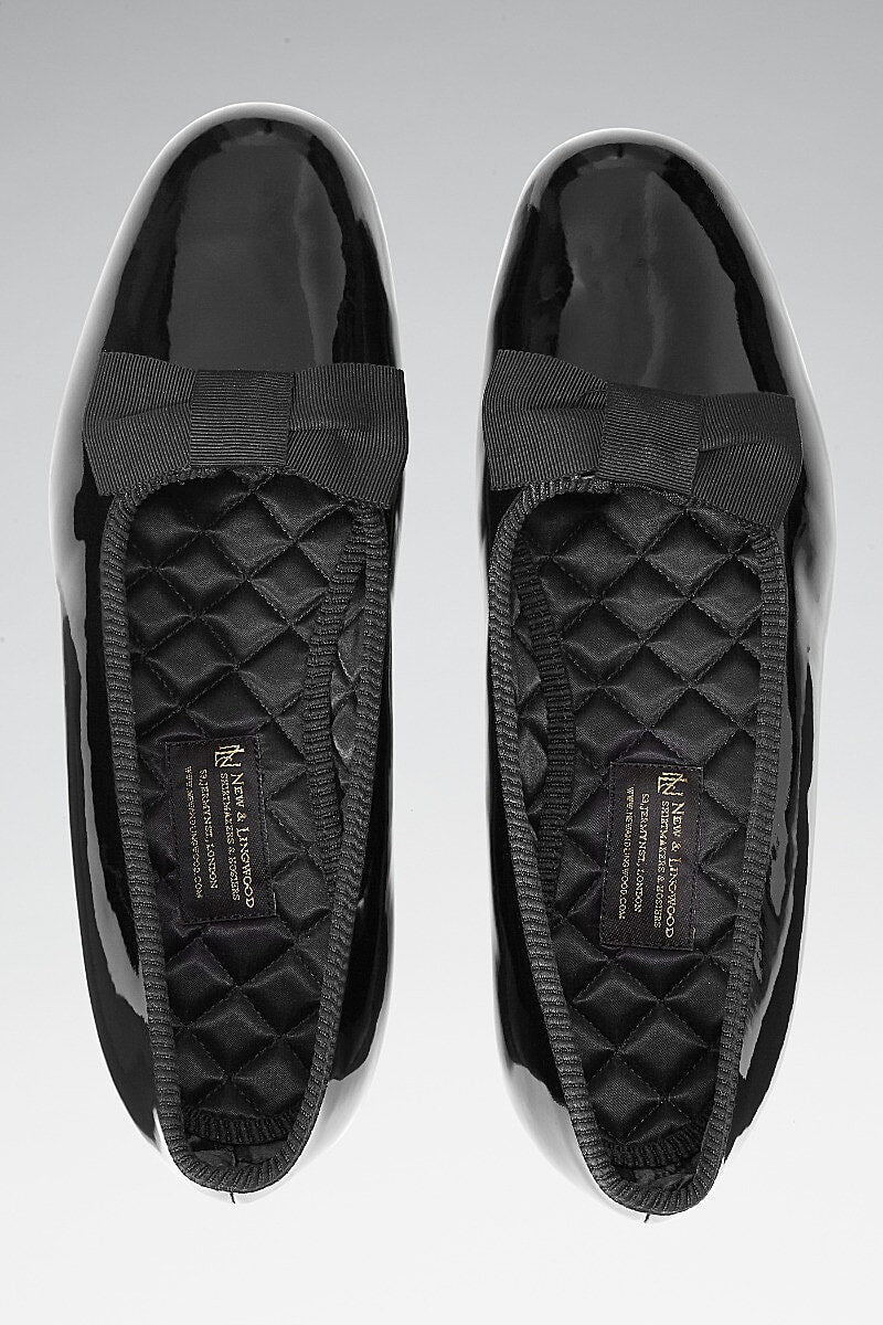Black Patent Leather Bow Dress Shoes