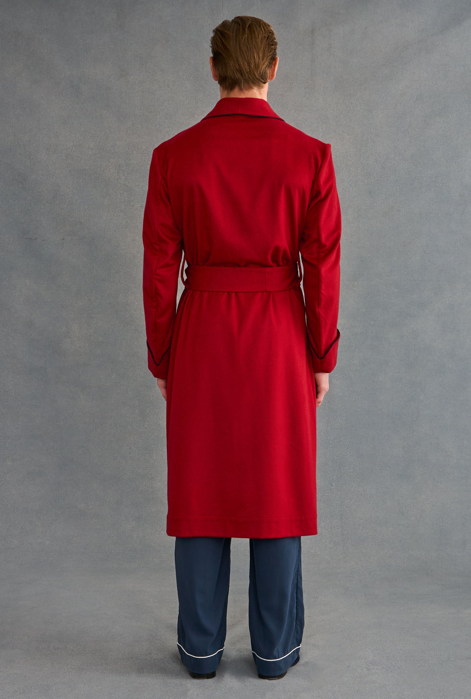 Red Unlined Cashmere Dressing Gown