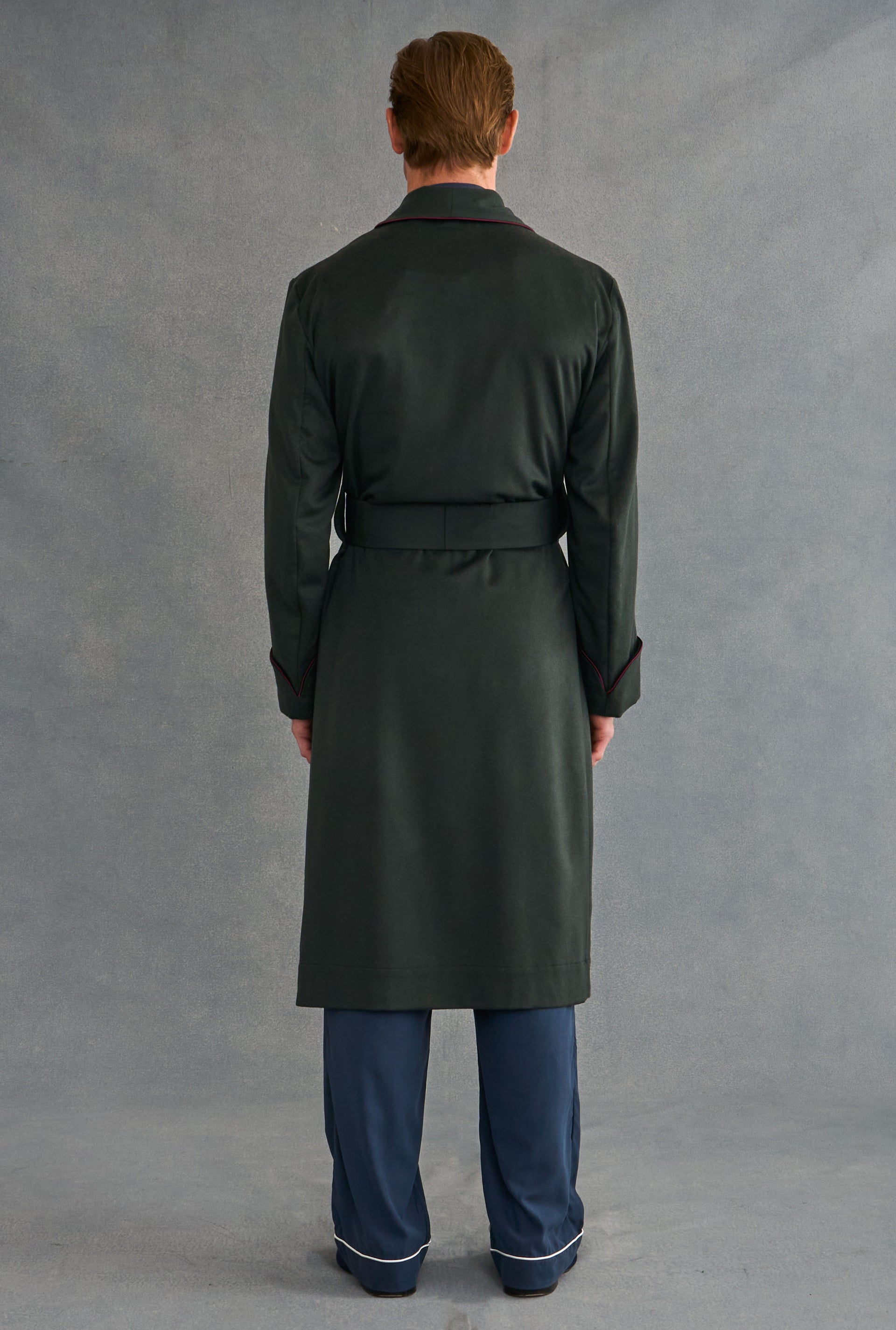 Green Unlined Cashmere Dressing Gown