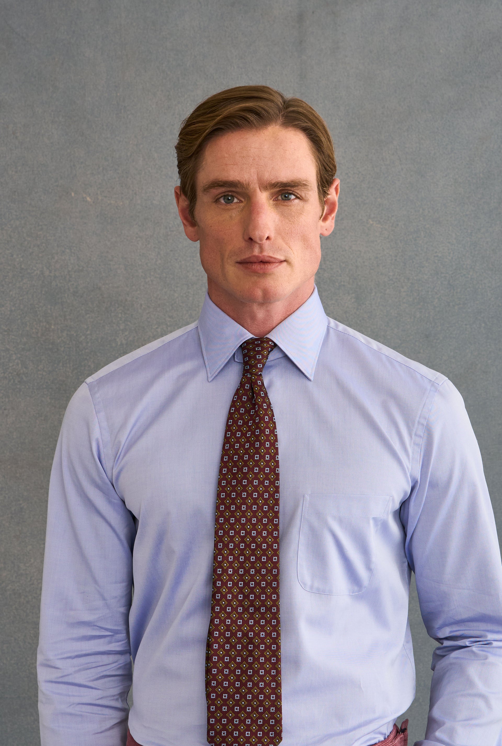 Blue Detachable Collar Standard Fit Oxford Shirt