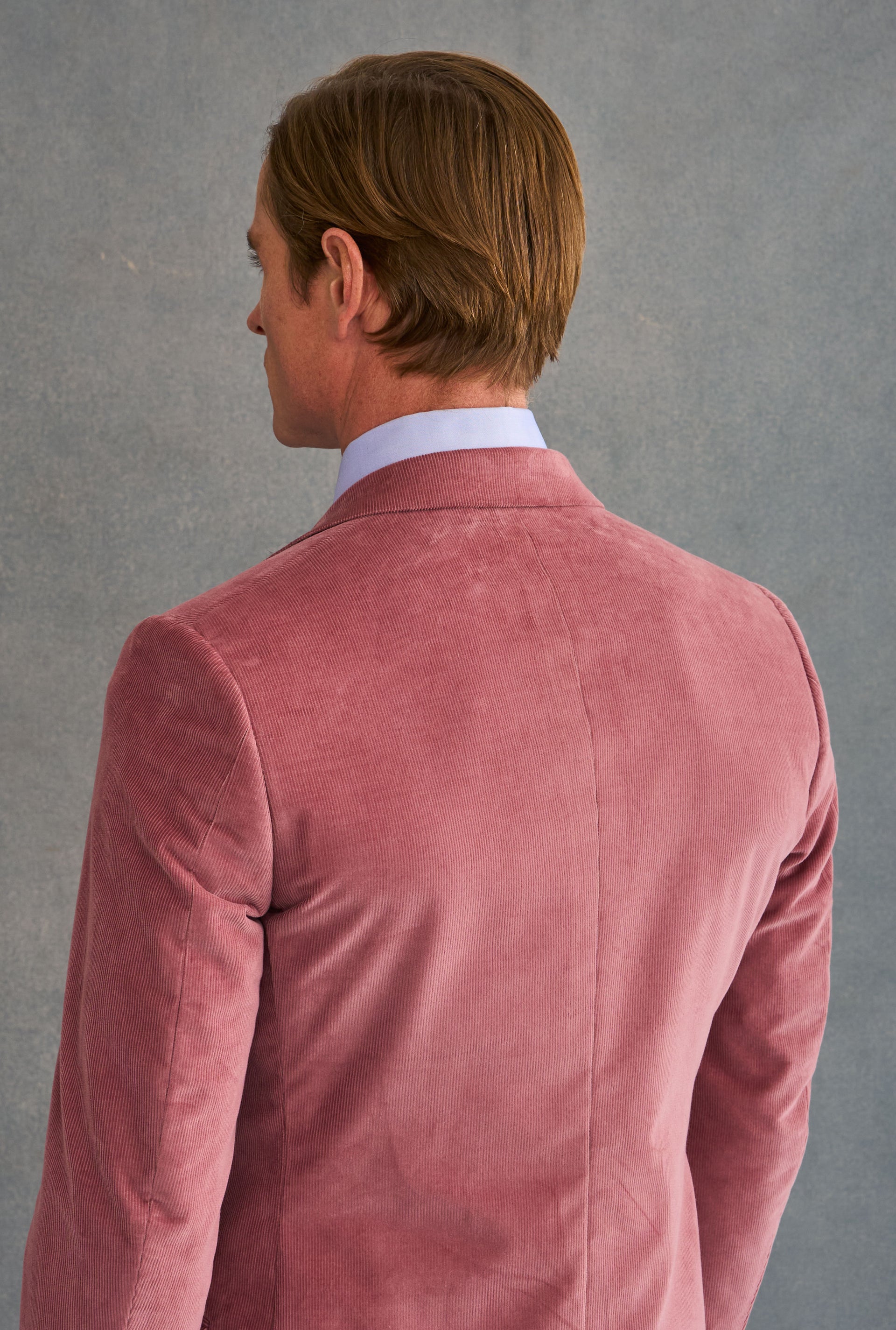 Pink Single Breasted 14 Wale Corduroy House Cut Blazer