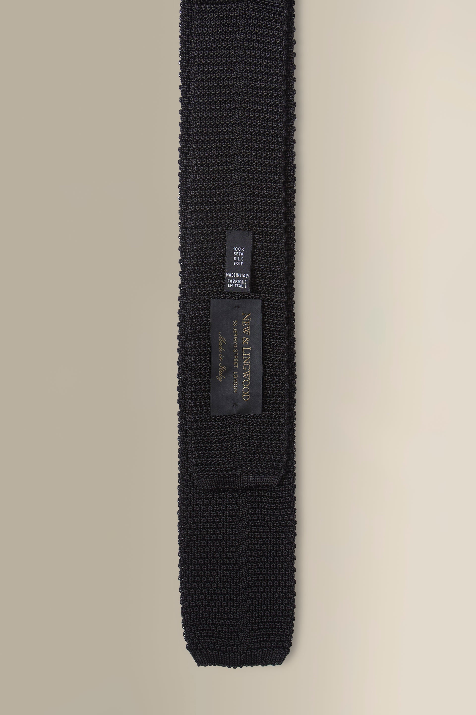Black Knitted Silk Tie