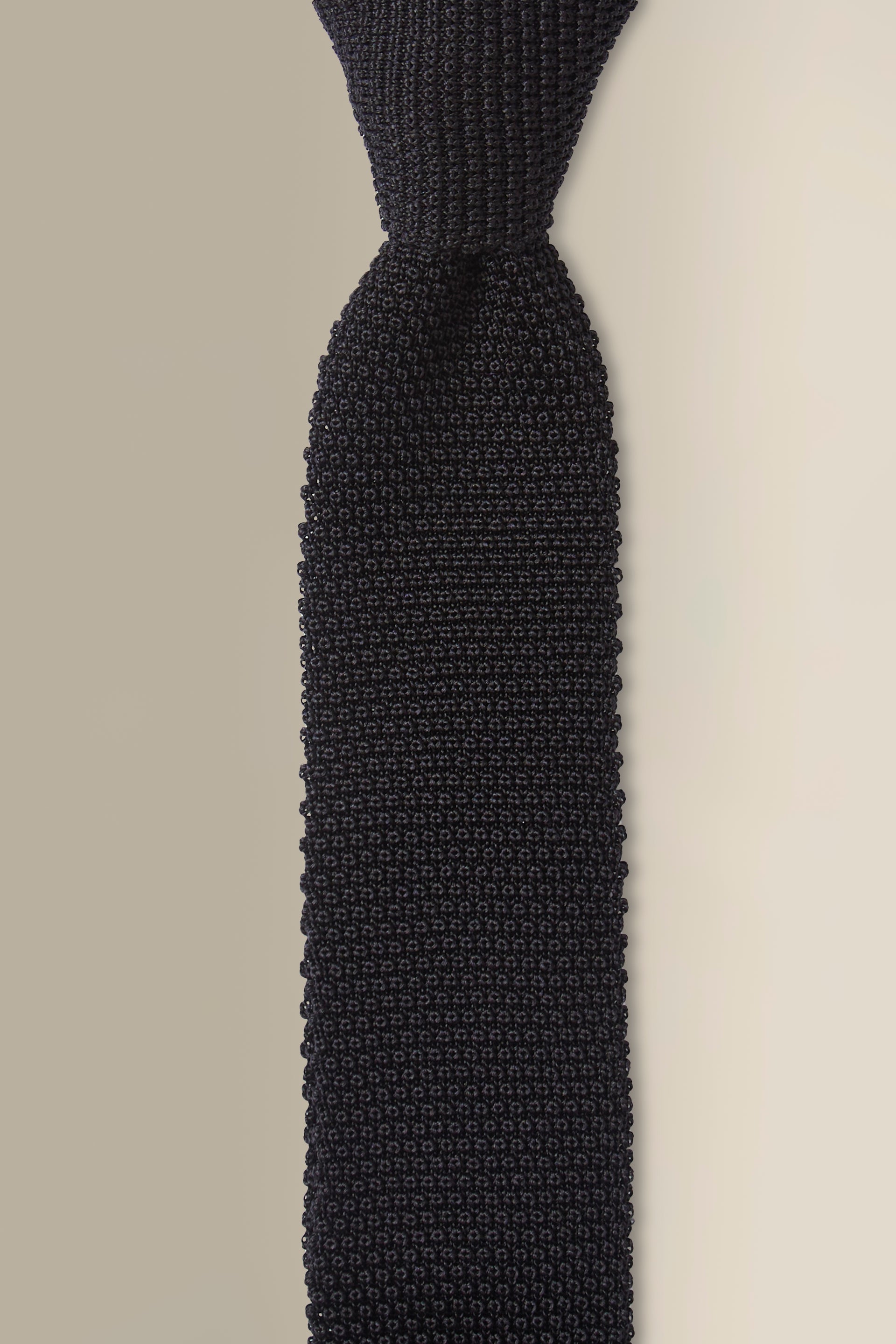 Black Knitted Silk Tie