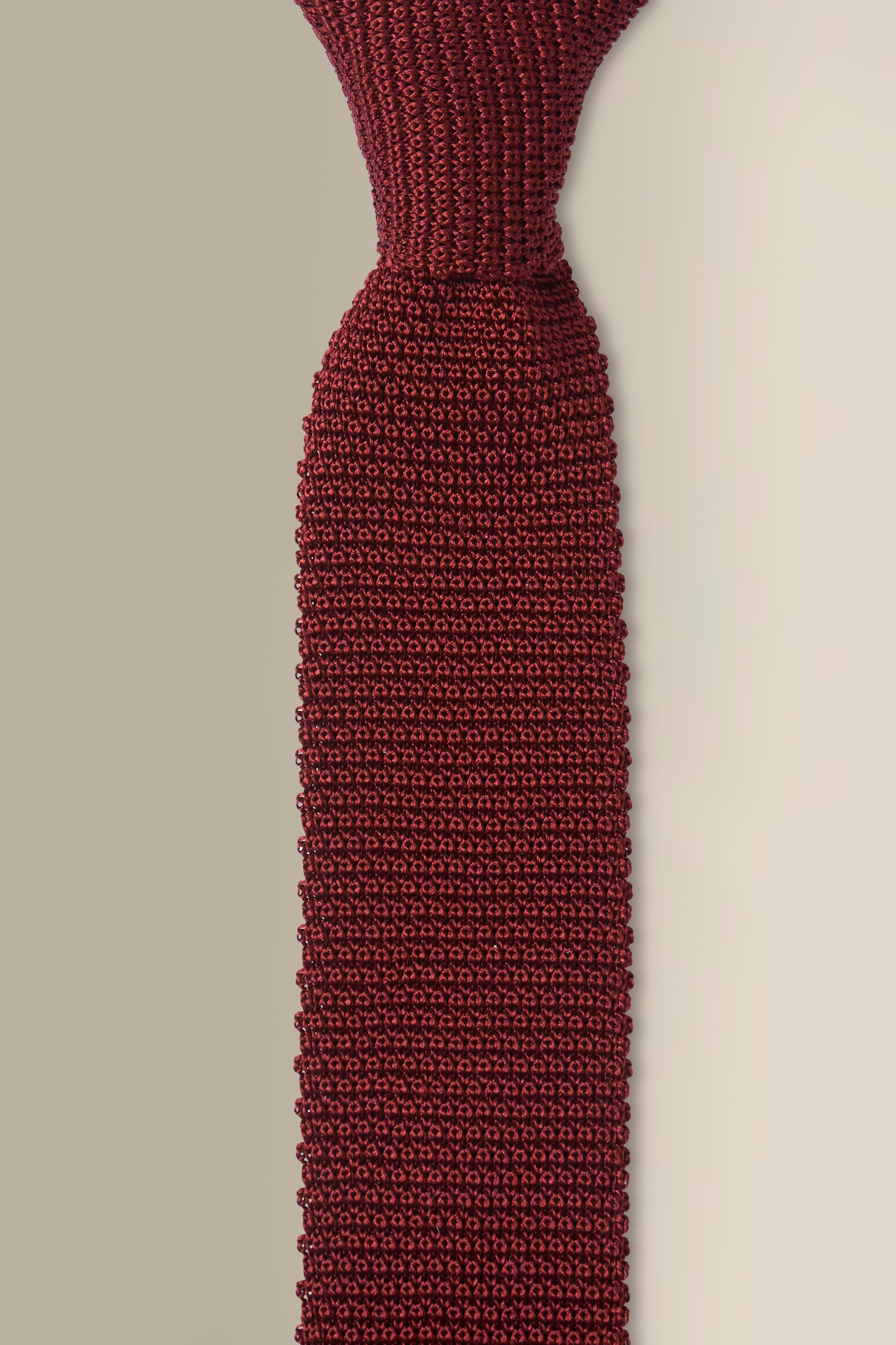 Maroon Knitted Silk Tie