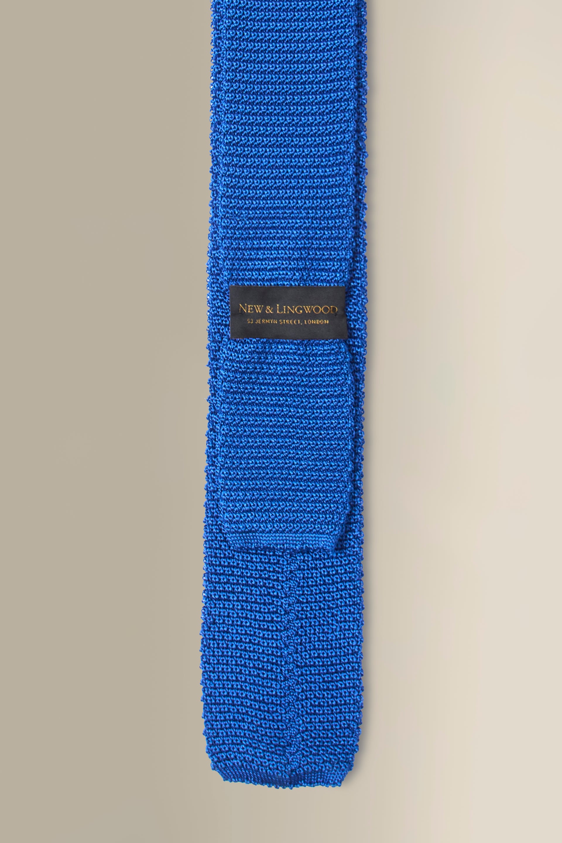 Blue Knitted Silk Tie