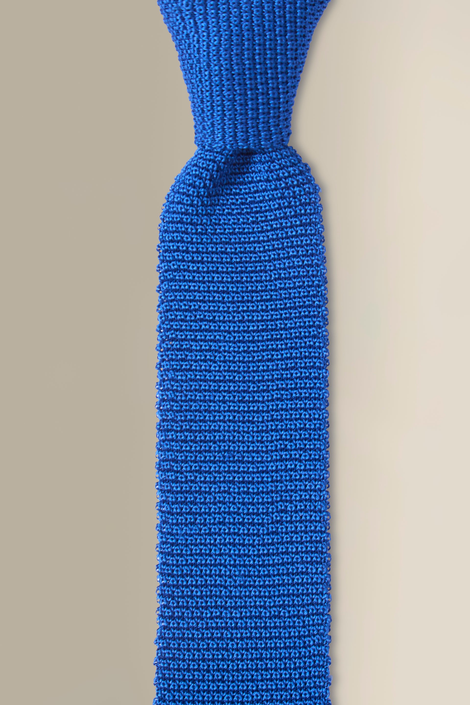 Blue Knitted Silk Tie