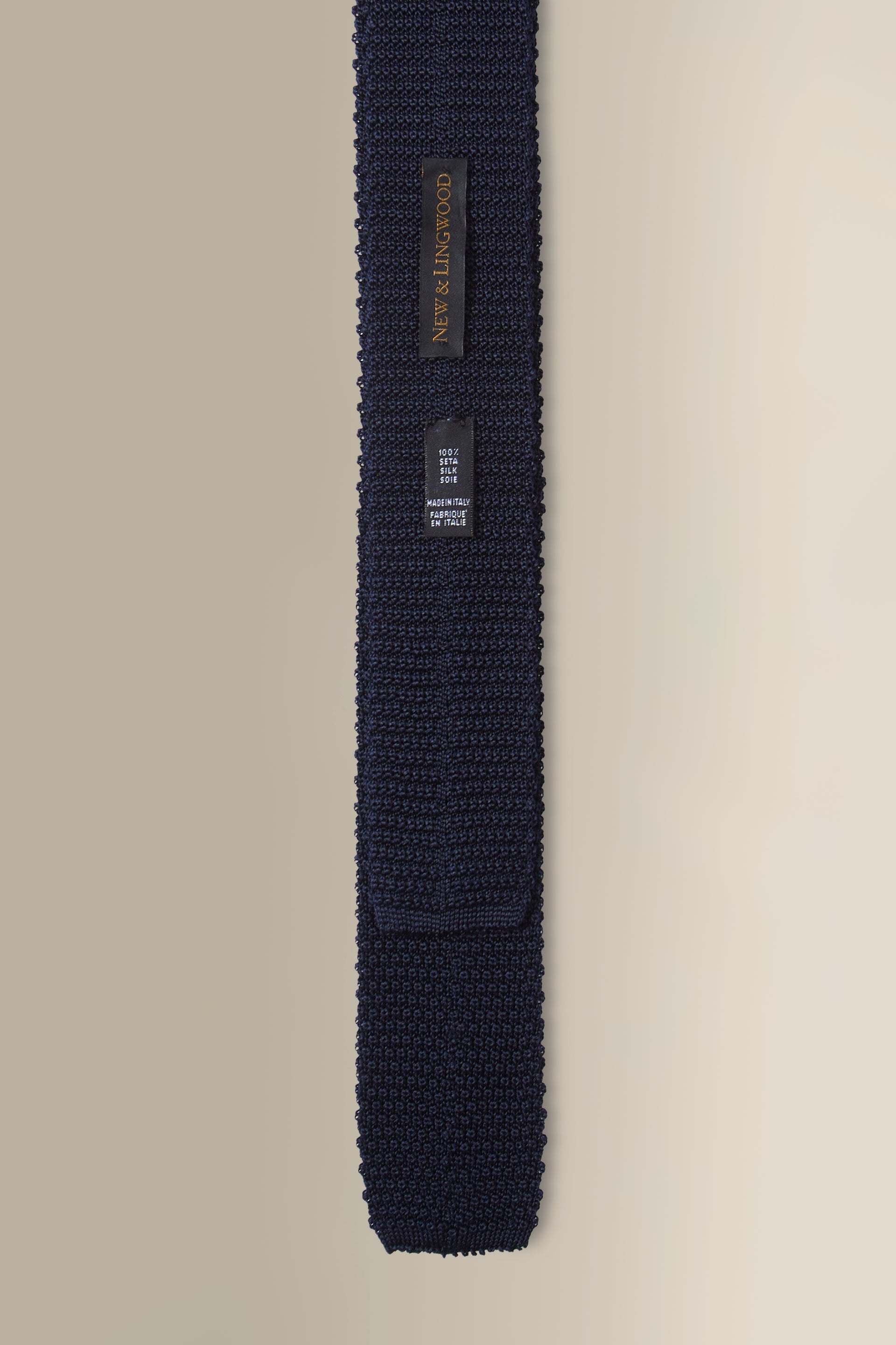 Navy & Maroon Spot Knitted Silk Tie
