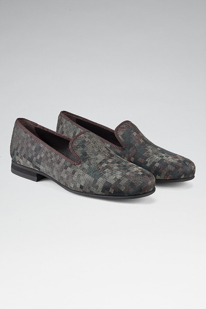 Pixelated Camo Silk Slippers